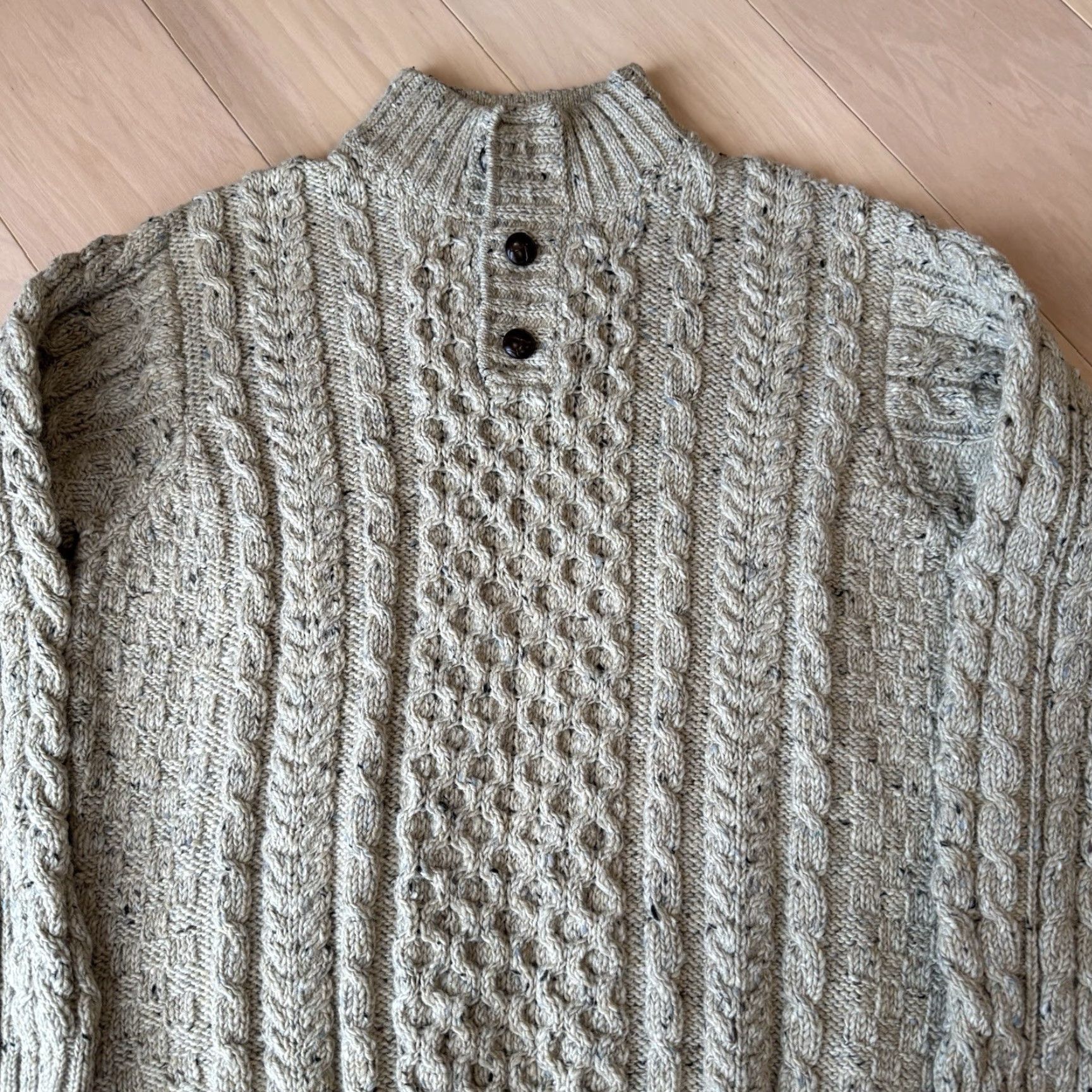 Vintage VINTAGE LL Bean Aran Knit Sweater XL Beige Fisherman Heavy Wool Pullover Minimalist Size US XL / EU 56 / 4 - 3 Thumbnail