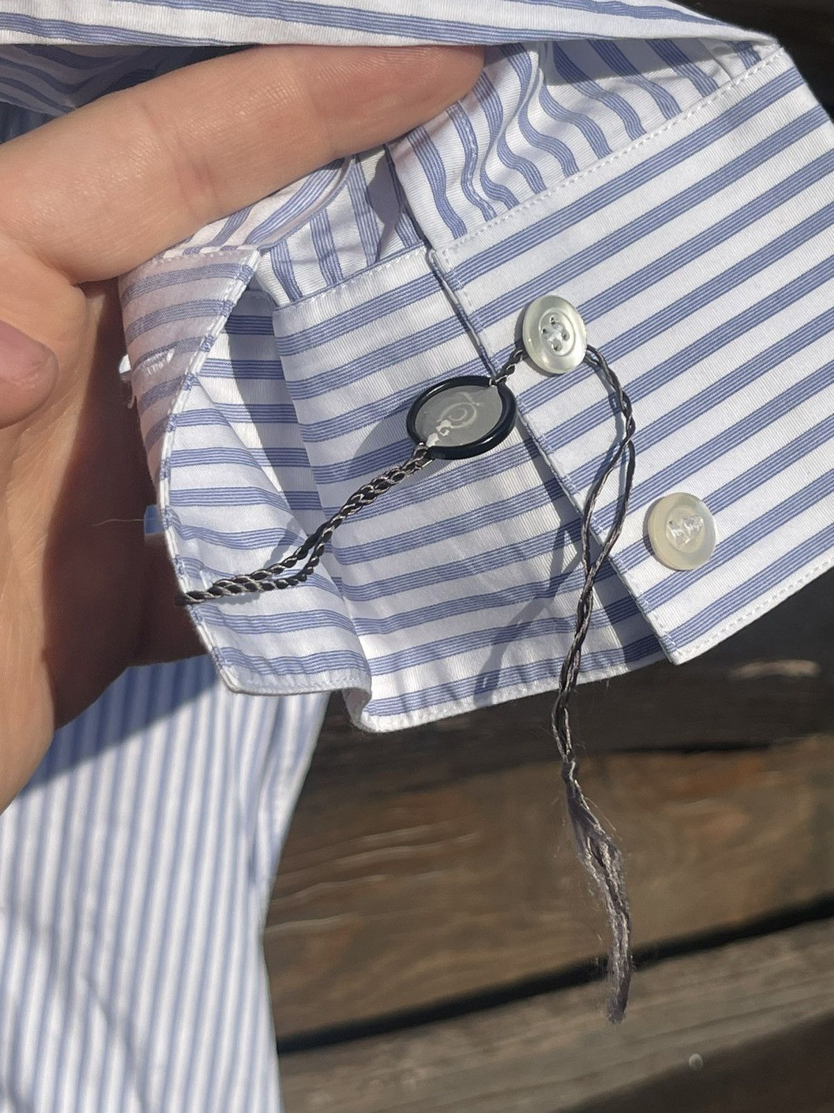 Alexander McQueen NWT 2011 Alexander McQueen bondage belt striped blue shirt Size US M / EU 48-50 / 2 - 13 Thumbnail