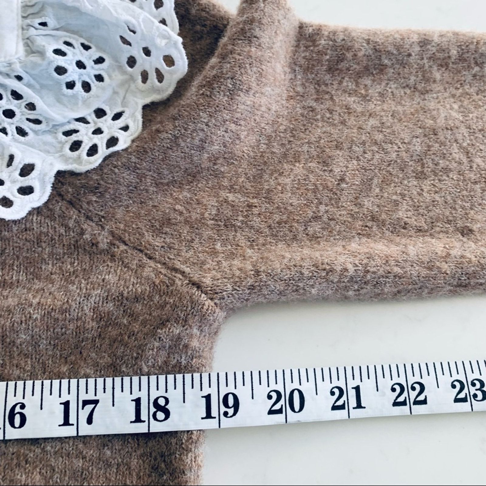 Zara Zara wool blend brown sweater with contrasting collar Small Size S / US 4 / IT 40 - 10 Thumbnail