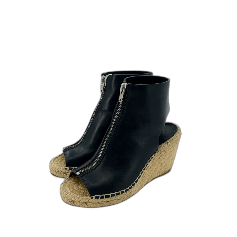 Celine Black Zip Wedge Espadrilles from Celine Size US 6 / EU 39 - 1 Thumbnail