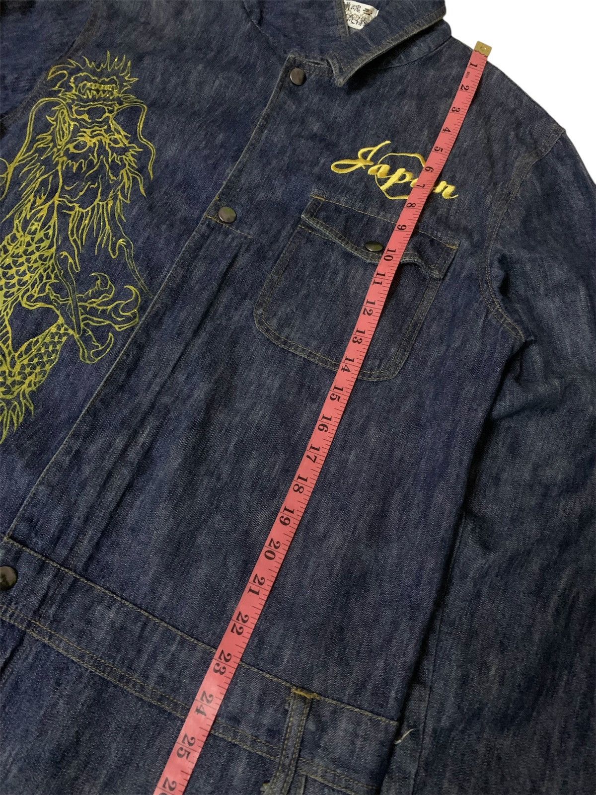 Karakuri Tamashii Vtg Japanese Sukajan Dragon Overall Denim Size US 43 - 15 Thumbnail