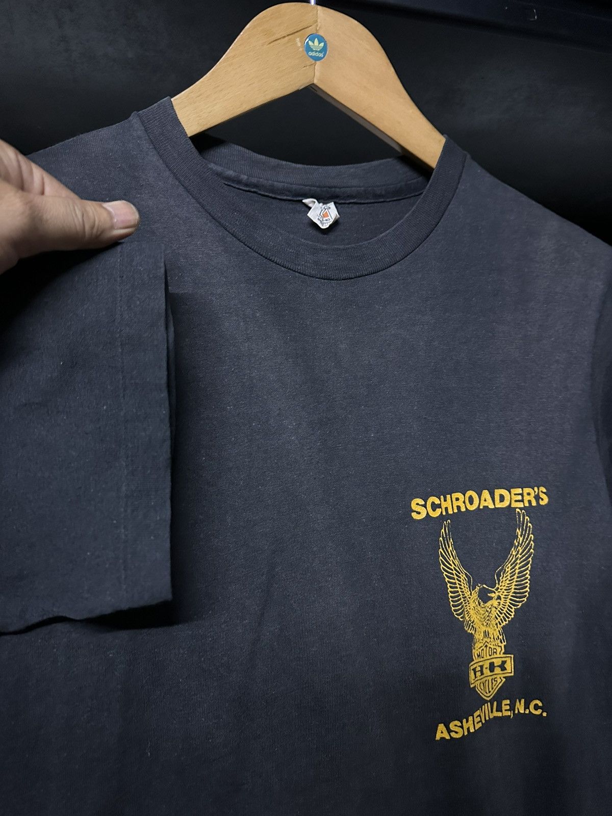 Harley Davidson × Vintage Vintage 70s Schroader’s Motor H-K Cycles Racing Sun Faded T Size US M / EU 48-50 / 2 - 10 Thumbnail