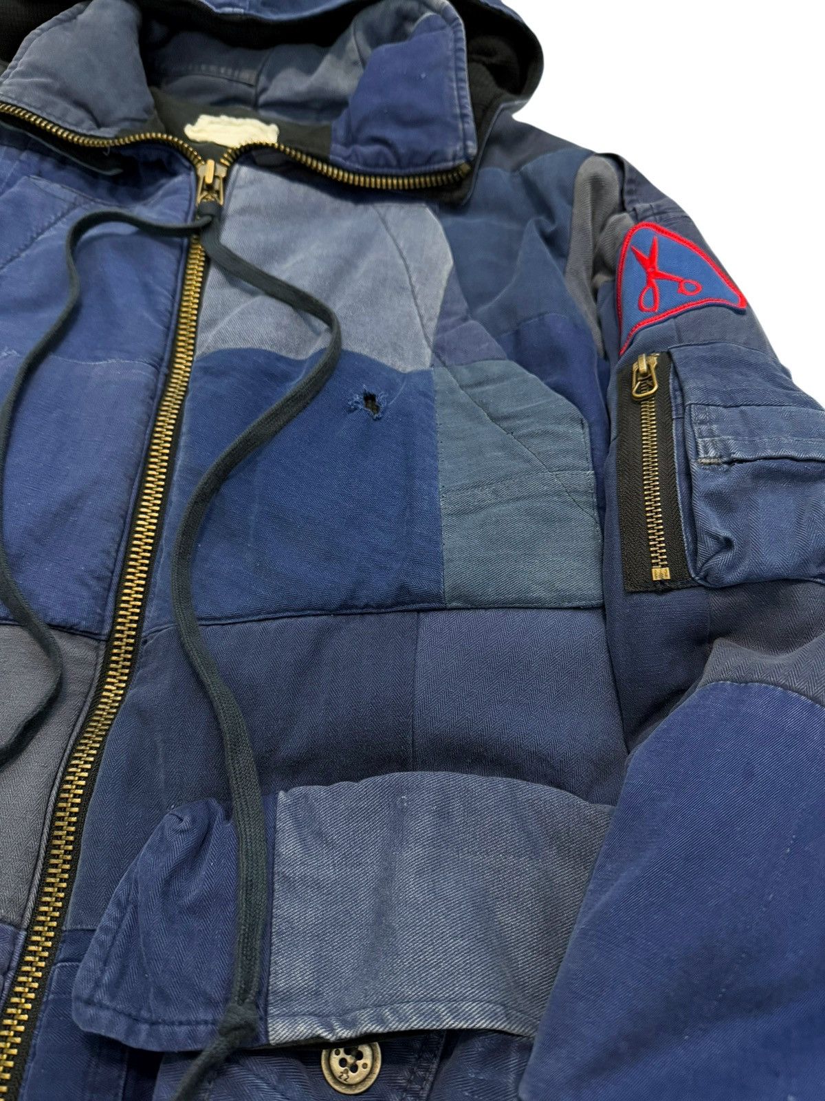 Greg Lauren Showroom Scrap French Workwear Patchwork Puffer Jacket Size US L / EU 52-54 / 3 - 7 Thumbnail