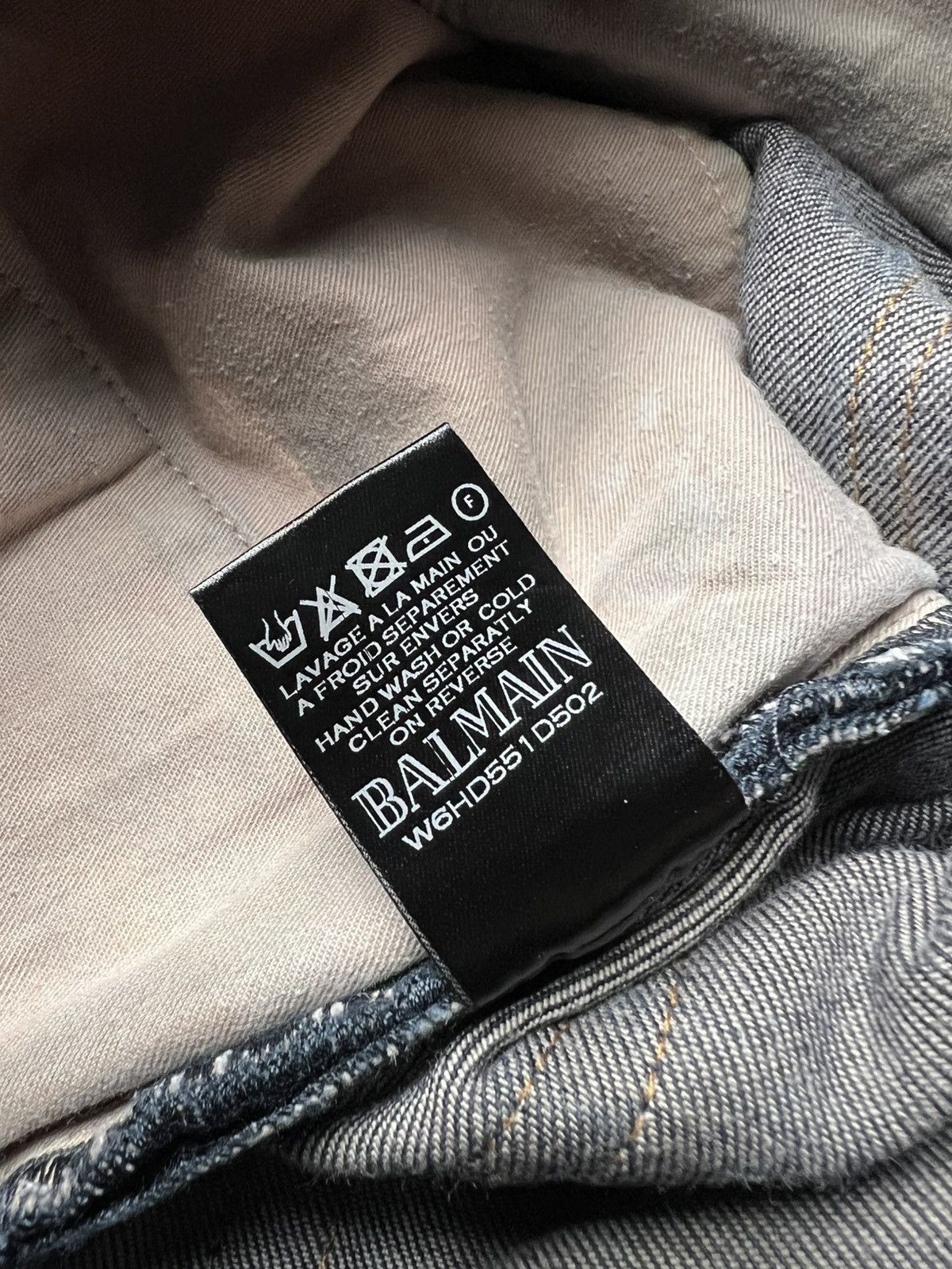 Balmain Balmain Biker Denim Darkwash Size US 29 - 7 Thumbnail
