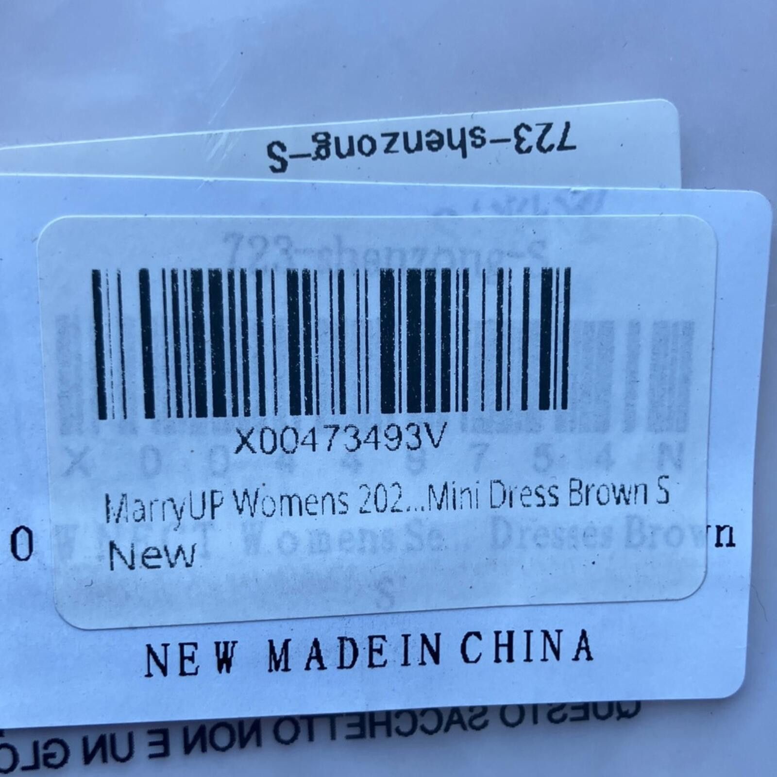 Other NIB Square-Neck Mini Dress with Three-Quarter Sleeves Brown Size S / US 4 / IT 40 - 3 Thumbnail