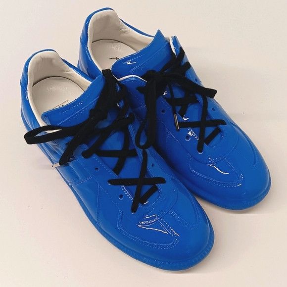 Maison Margiela Maison Margiela Blue Patent "The Replica" Low Sneakers -EU37 Size US 7 / IT 37 - 2 Thumbnail