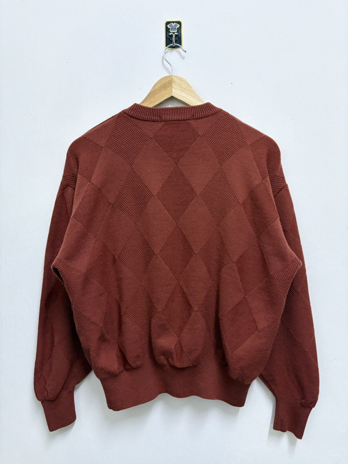 Balenciaga Vintage 90's Balenciaga Sports Maroon " BB " Knitwear Size US M / EU 48-50 / 2 - 2 Thumbnail
