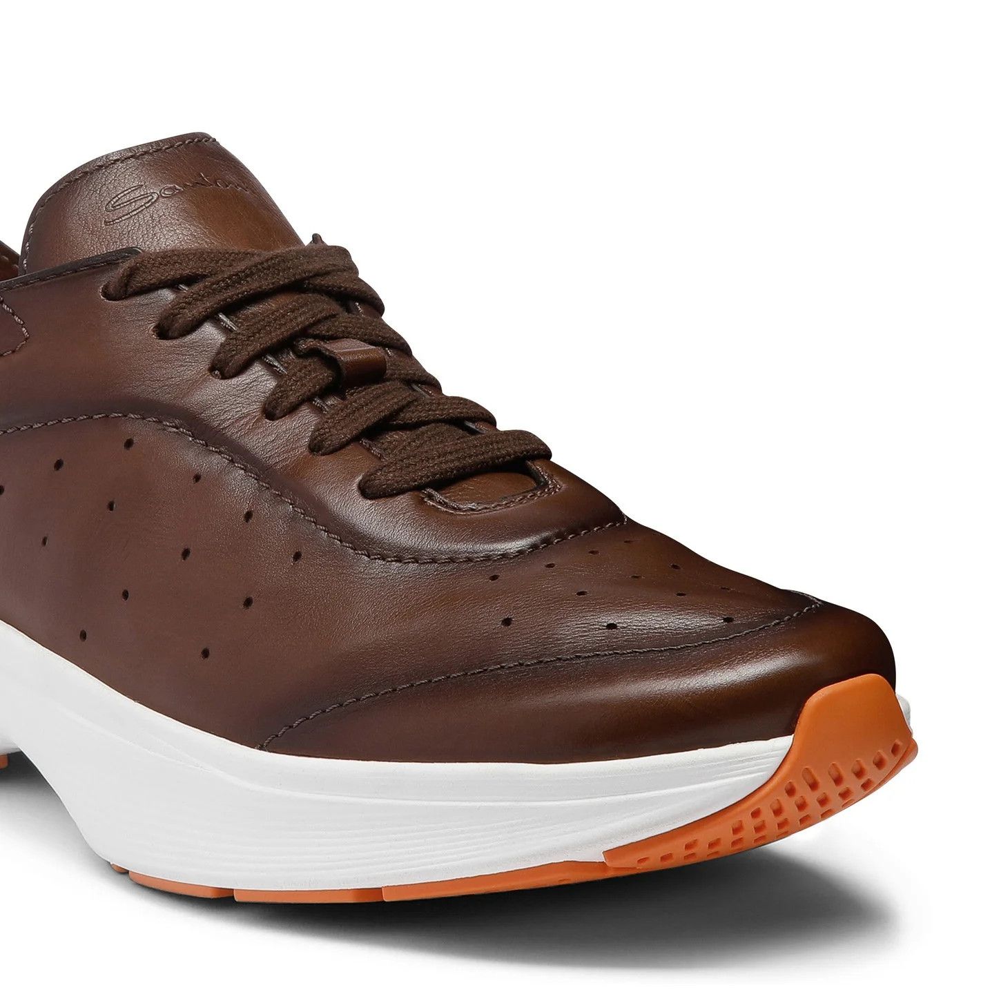 Santoni os11x0526 Bounce Leather Low-Top Sneakers in Brown Size US 10 / EU 43 - 6 Thumbnail