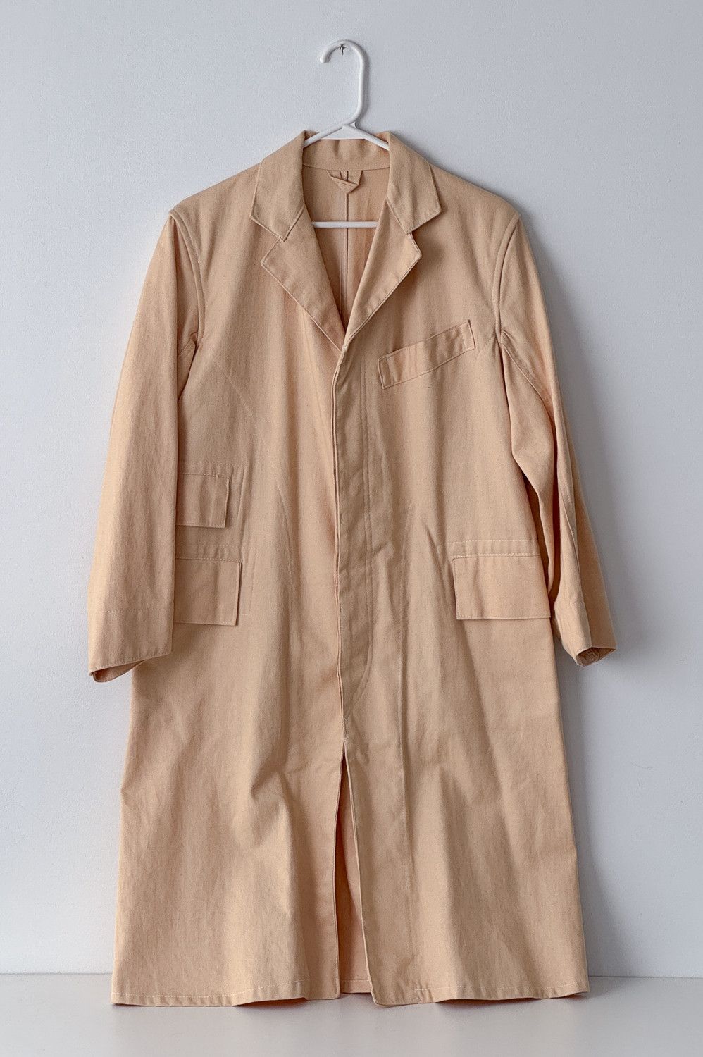 Vintage Vintage Workwear Trench Overcoat Cotton Beige 38 Size US S / EU 44-46 / 1 - 1 Thumbnail