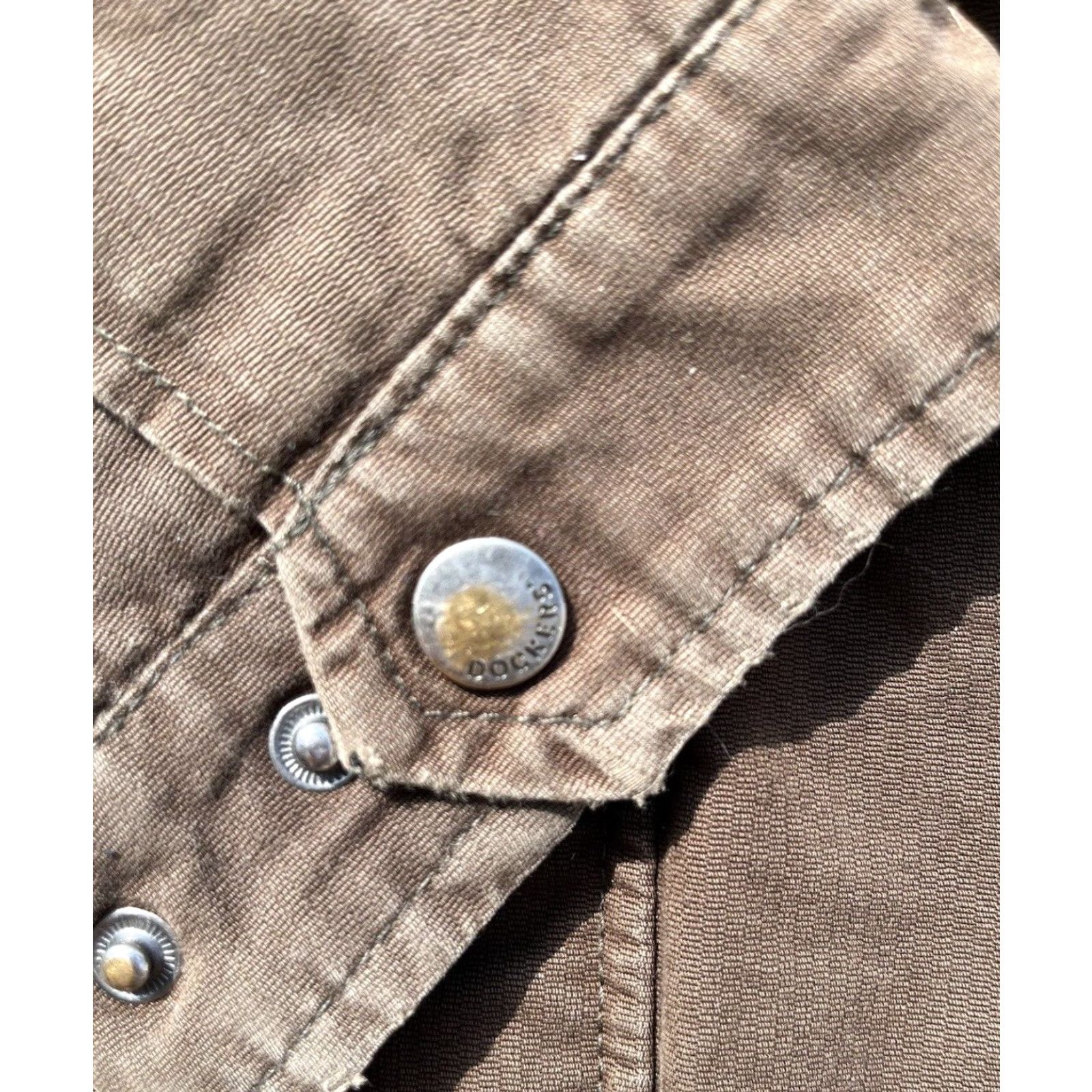 Dockers DOCKERS Jacket Beige Brown Solid XL Chore Utility Aviator Barn Workwear 90s Mens Jacket Size US XL / EU 56 / 4 - 6 Thumbnail