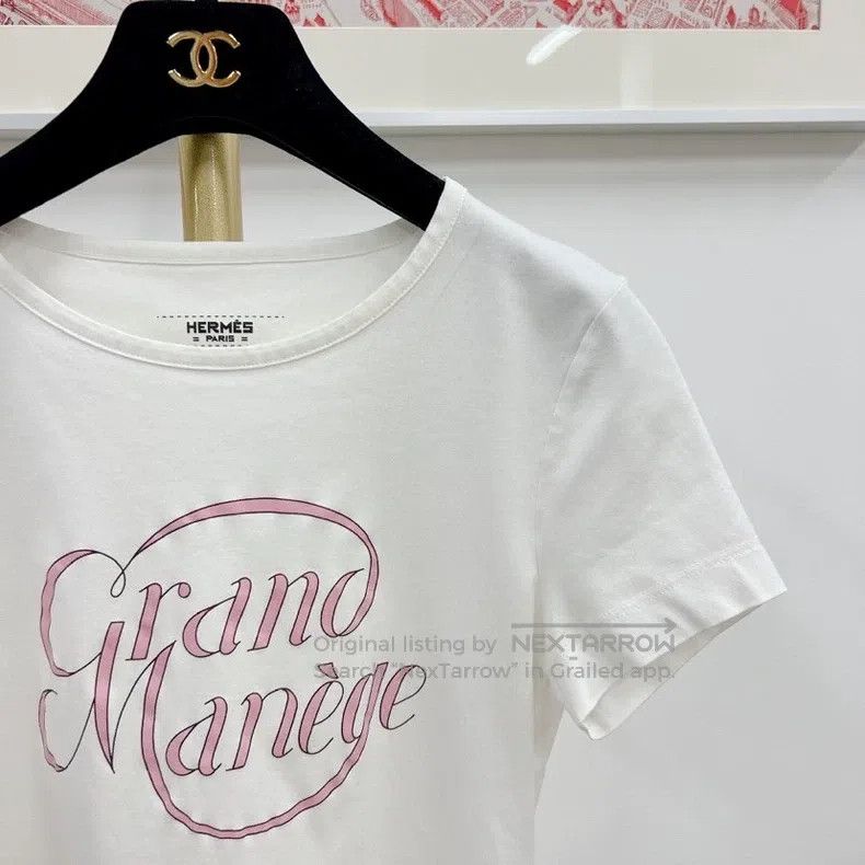 Hermes Hermes White letter short sleeve T-shirt Size XXS / US 00 / IT 34 - 2 Thumbnail