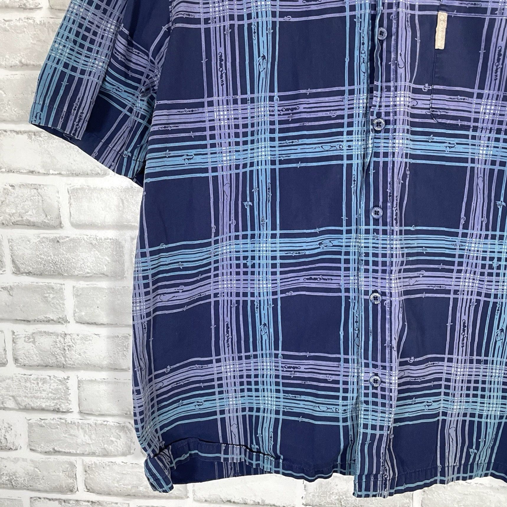 Vintage Columbia PFG Short Sleeve Button-Down Hiking Shirt Mens L Blue Size US L / EU 52-54 / 3 - 3 Thumbnail