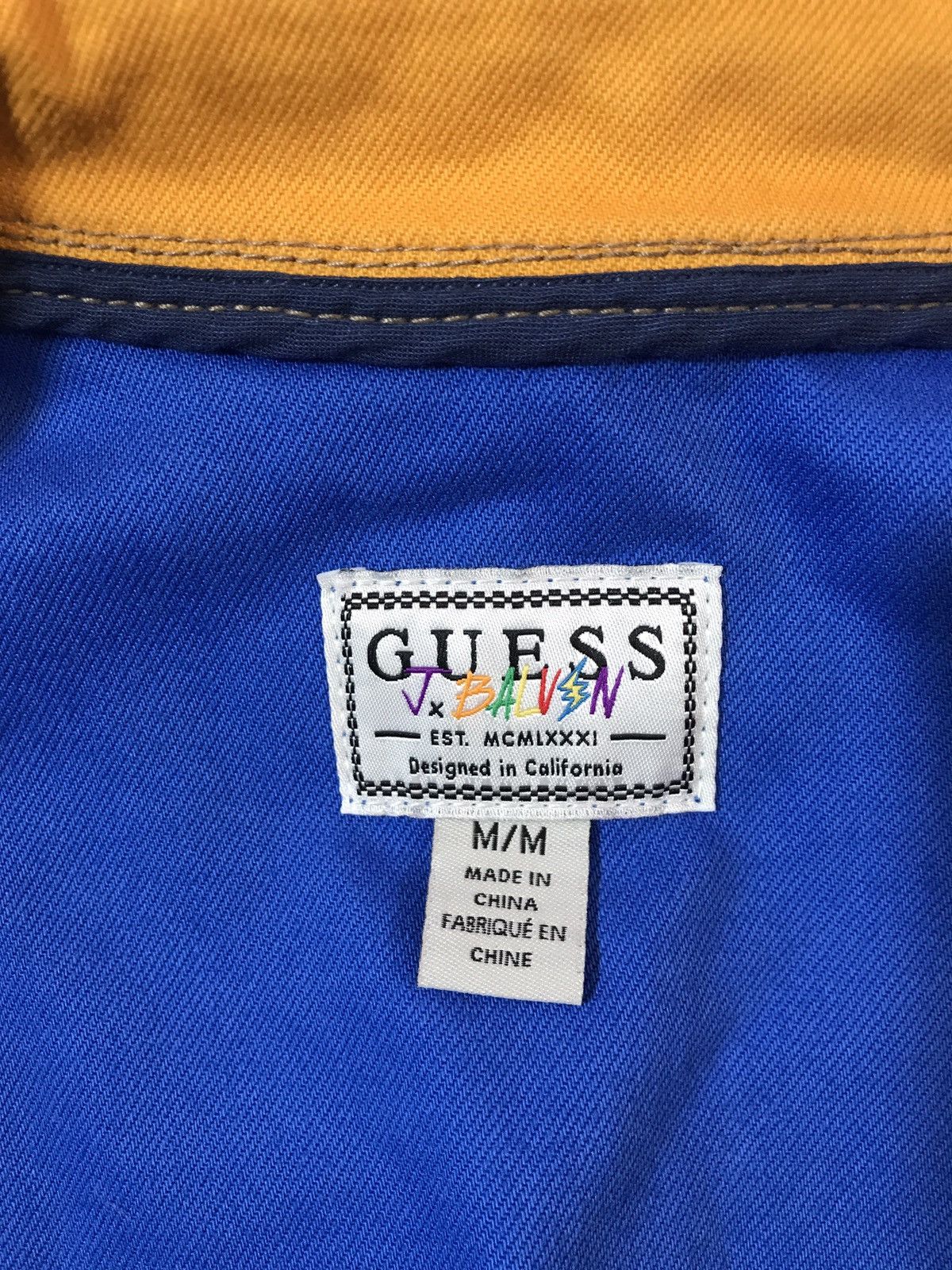 Vintage Guess J Balvin Trucker Denim Waistcoat Multi Colour