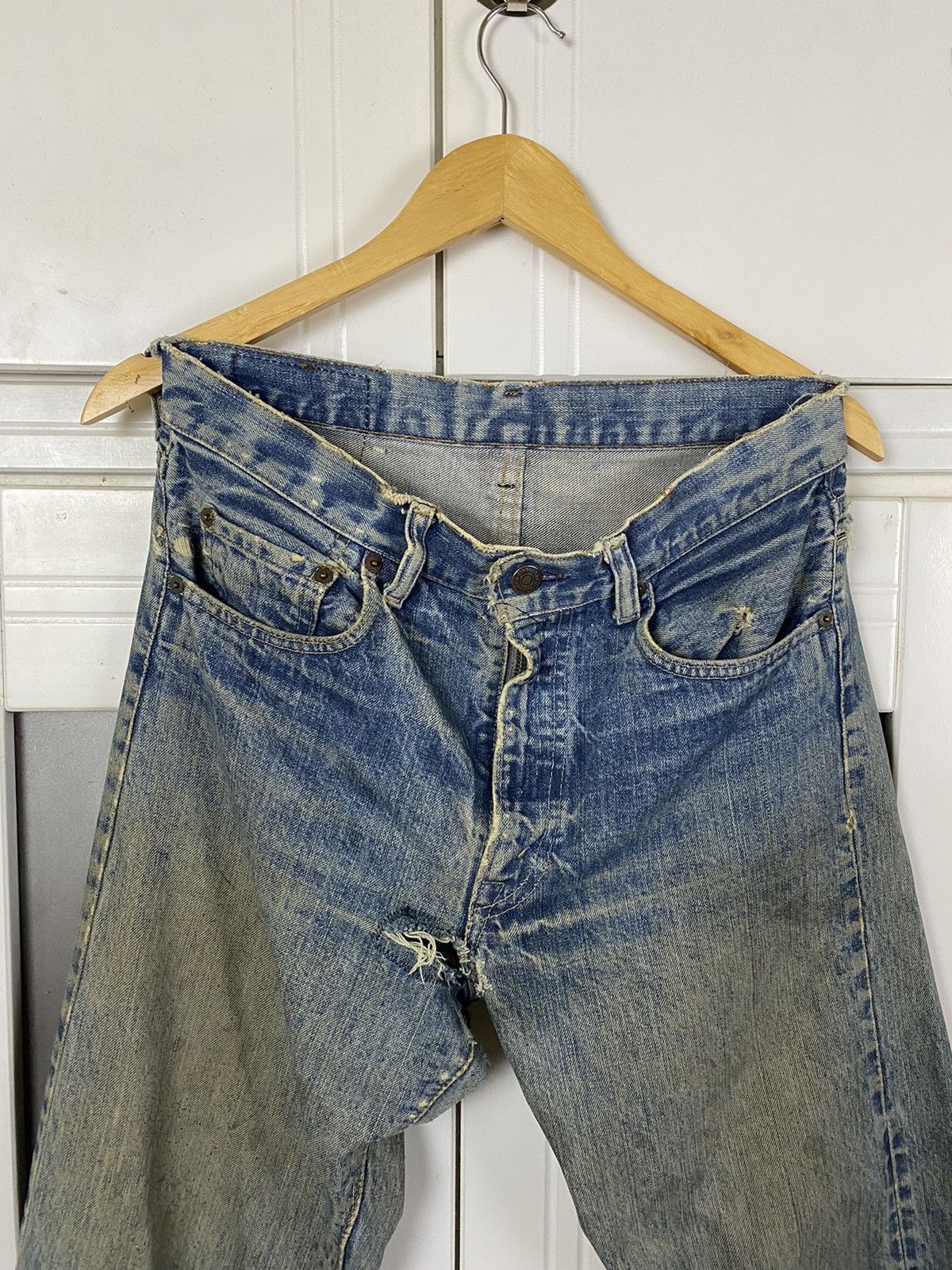 Levi's × Vintage VTG Levis 70s 505 Red Tab Jeans Distressed Size US 31 - 3 Thumbnail