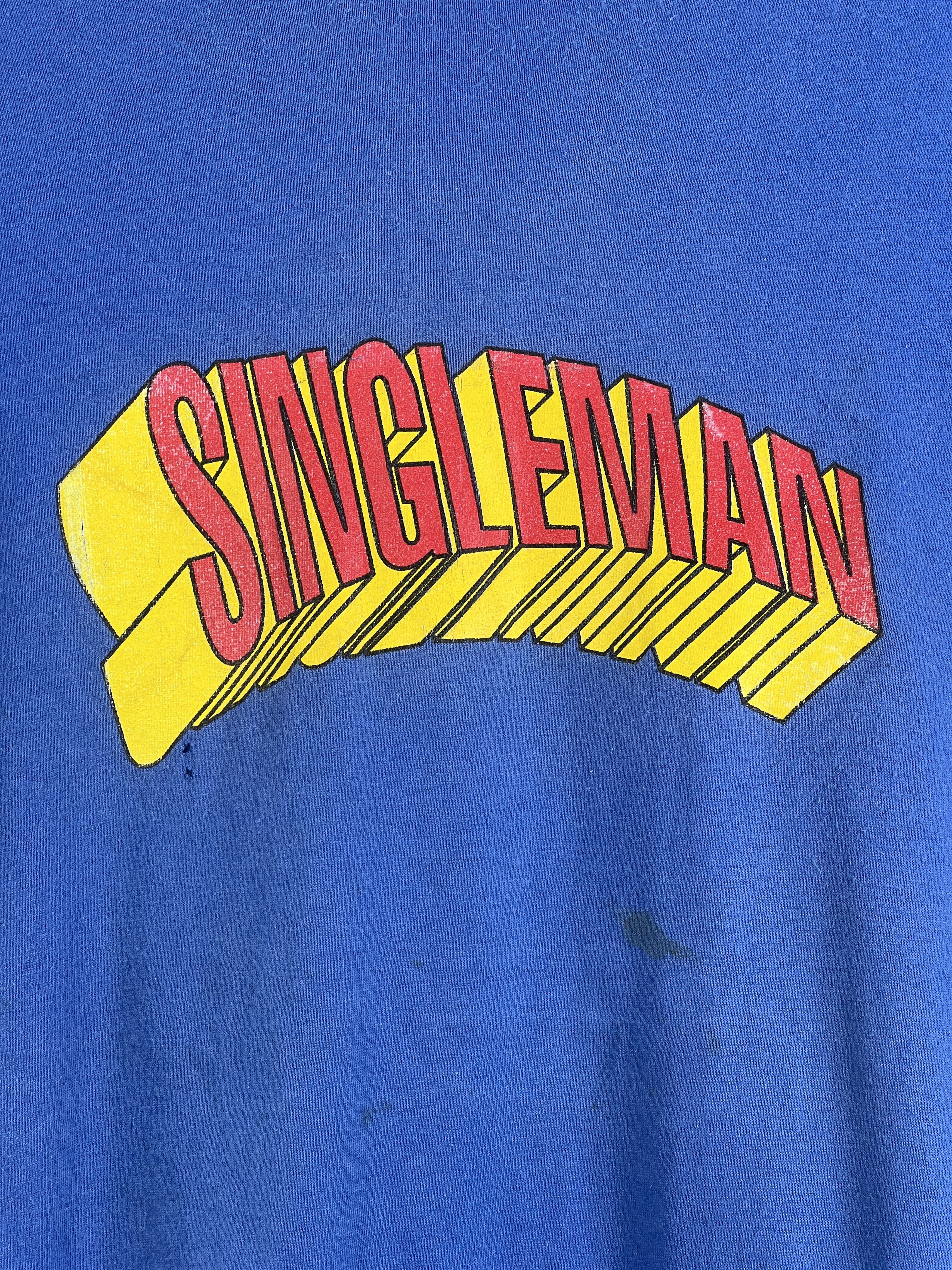 Vintage No.4737 Vintage Graphic Tee Singleman Superman Rip Off (L) Size US L / EU 52-54 / 3 - 2 Thumbnail
