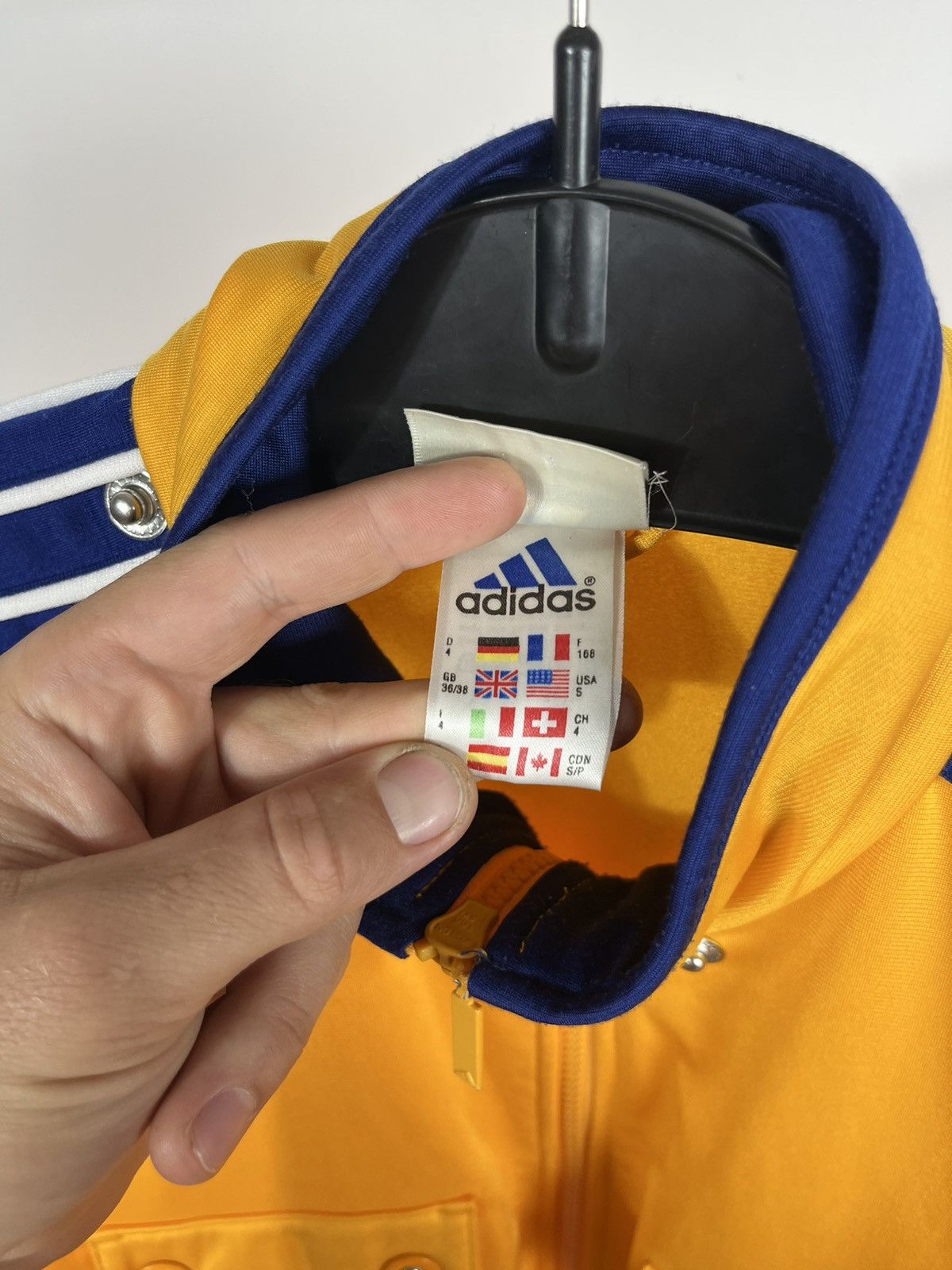 Adidas Vintage Adidas Yellow Blue Zip Track Jacket Short Sleeve S Size US S / EU 44-46 / 1 - 5 Thumbnail