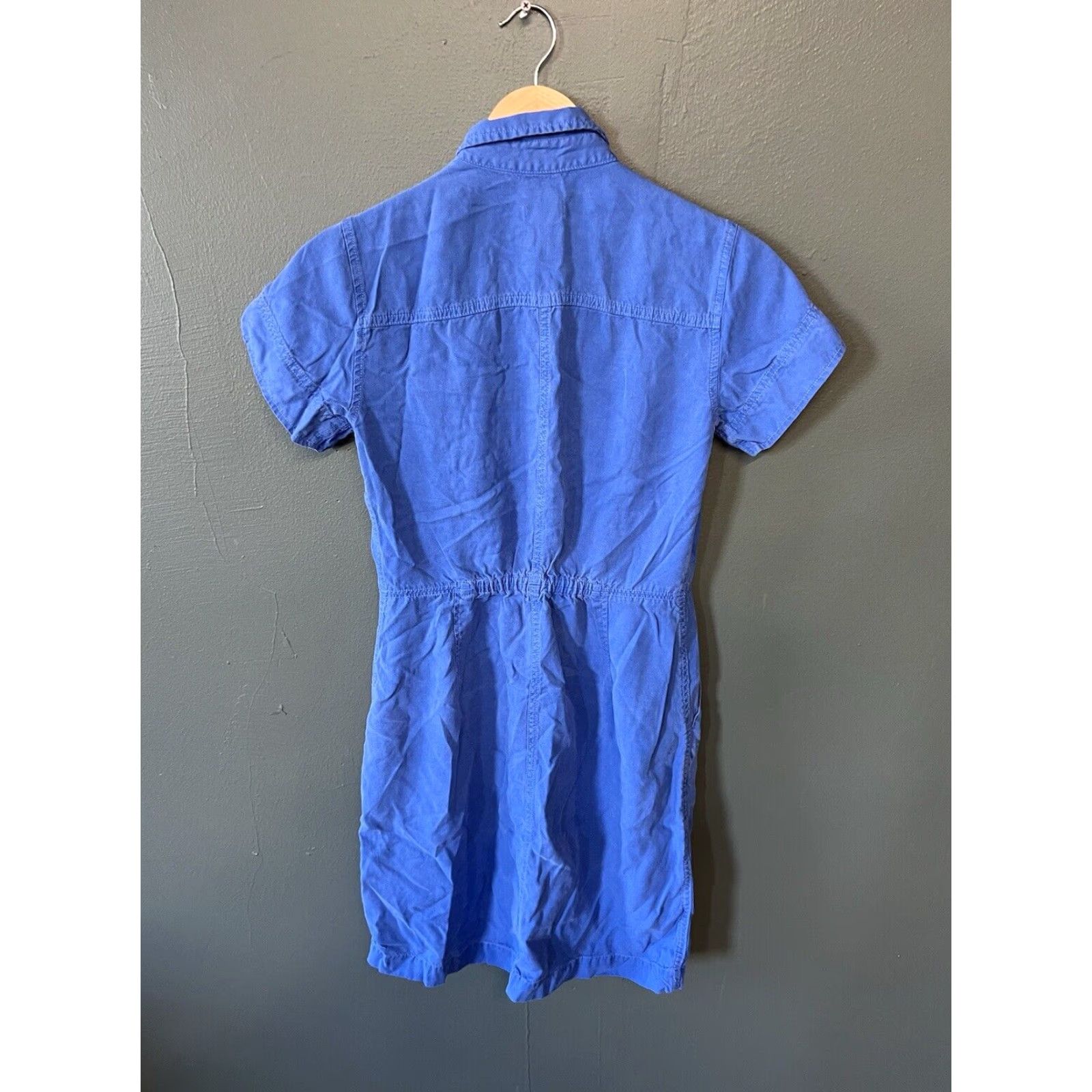 J.Crew J. Crew Womens Blue Short Sleeve Shirt Dress 00 Knee Length Button Up Style Shirt Dress Womens 00 Blue Short Sleeve Shirt Dress Size XXS / US 00 / IT 34 - 2 Thumbnail