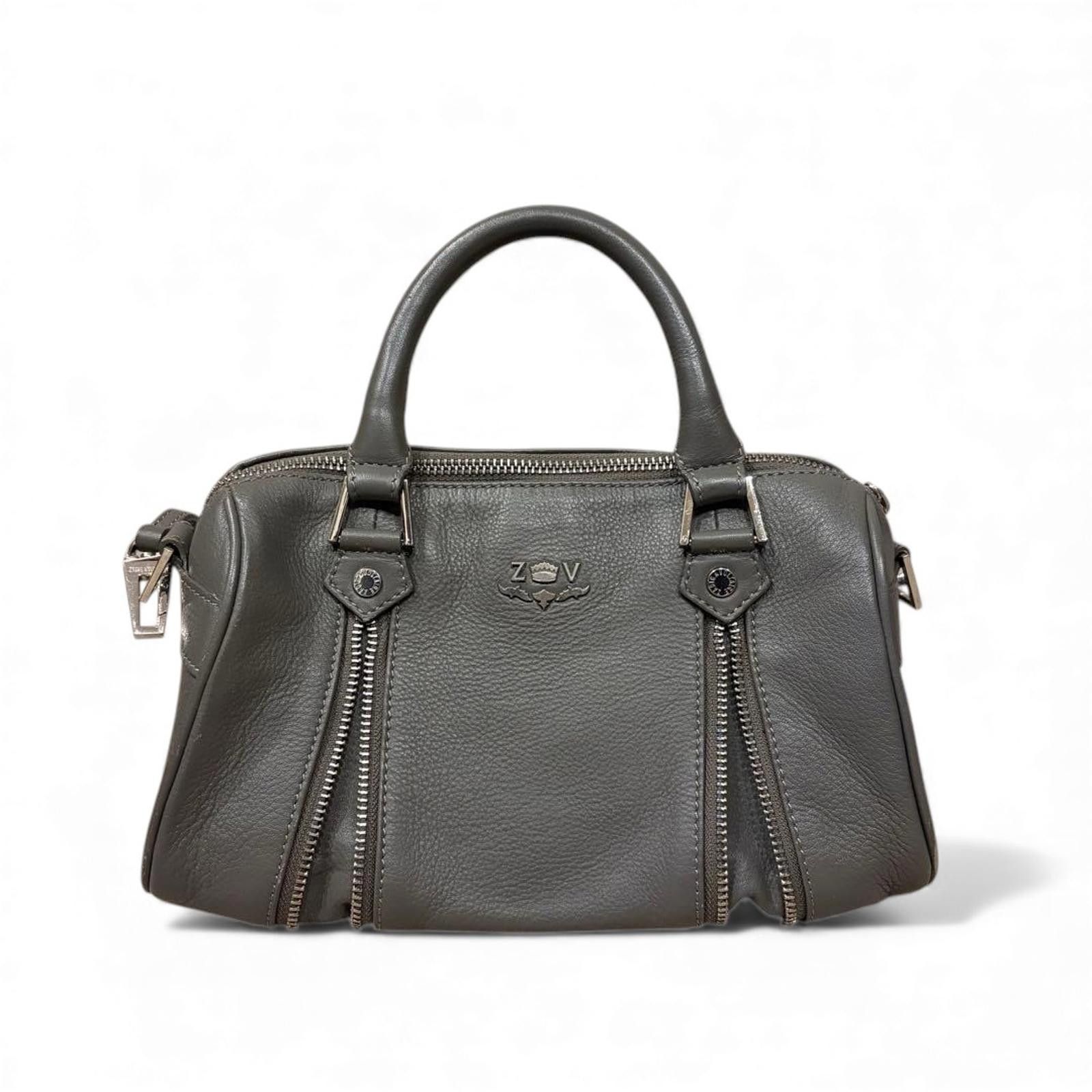 Zadig & Voltaire Zadig & Voltaire - Grey Leather Handbag Dual Handles Size ONE SIZE - 4 Thumbnail