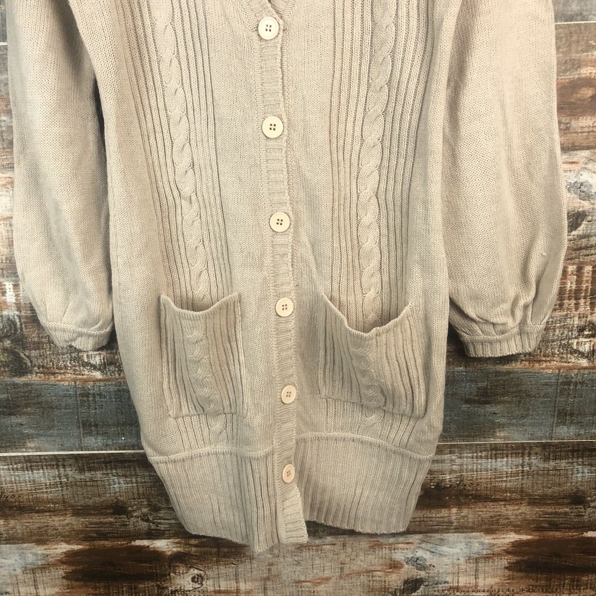 Homespun Knitwear × Japanese Brand DL Know Beans Brown Long Cardigan Kntwear #C539 Size XS / US 0-2 / IT 36-38 - 6 Thumbnail