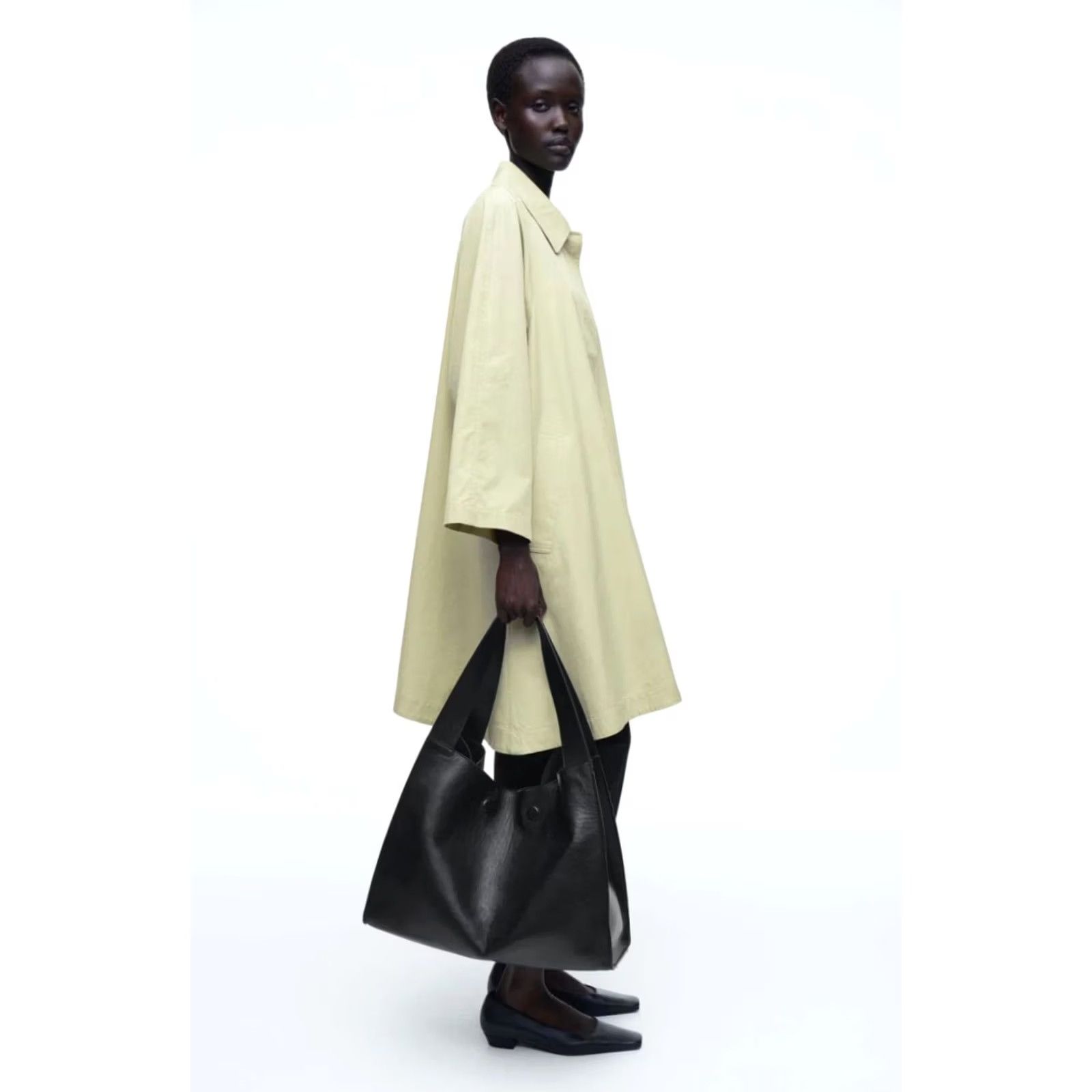 Cos COS oversized voluminous car coat Trench Jacket Light Green Cotton Blend Size M / US 6-8 / IT 42-44 - 5 Thumbnail