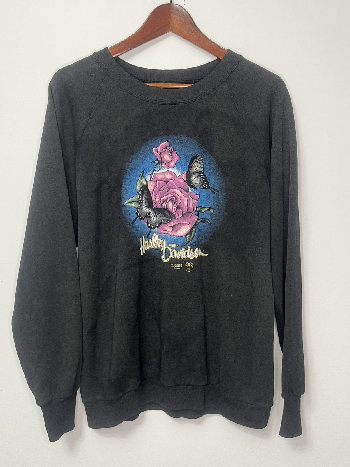 Harley Davidson Harley Davidson 3D Emblem Black Crewneck Medium 1989 Size US M / EU 48-50 / 2 - 1 Thumbnail
