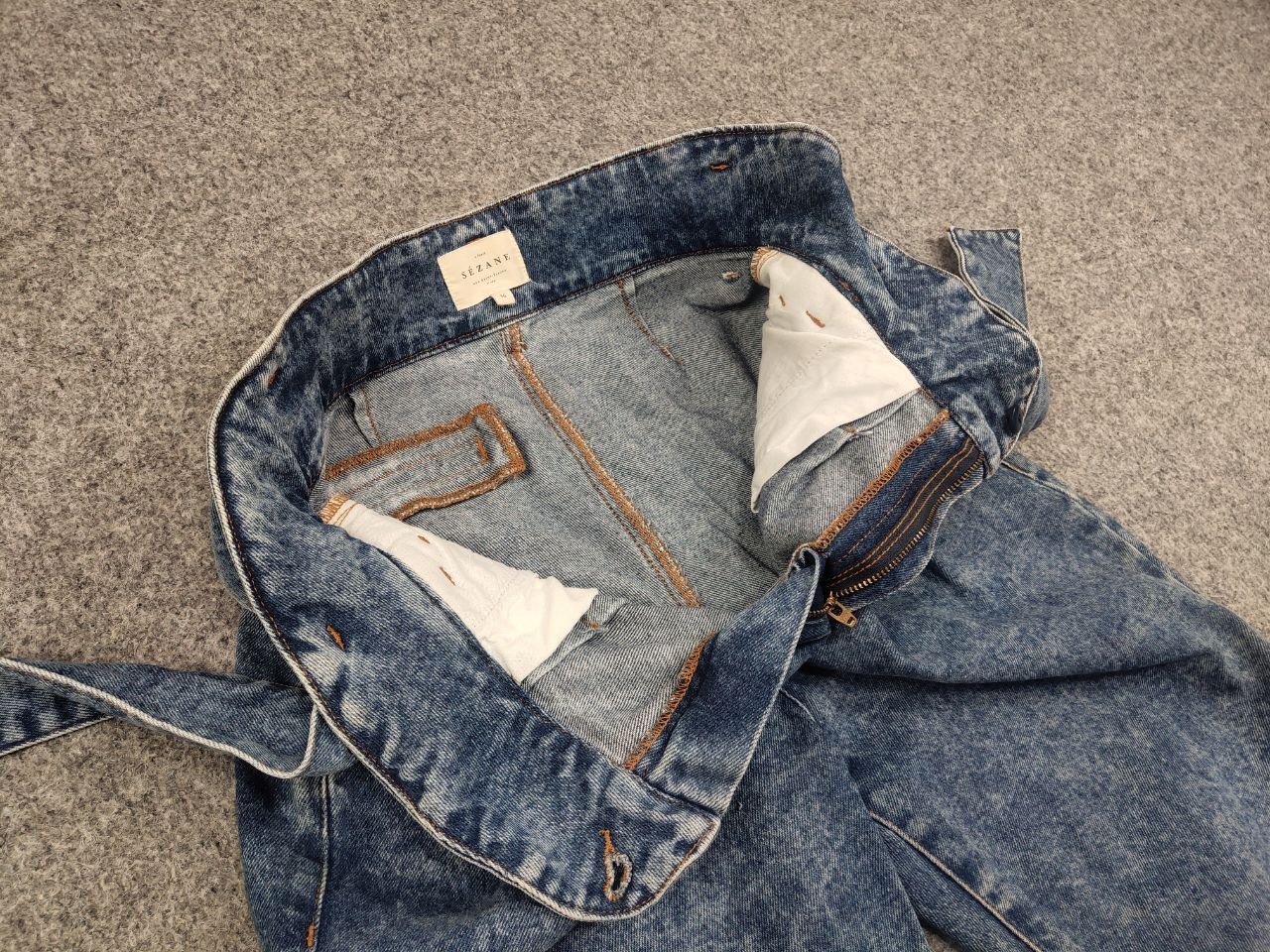 Sezane Sezane rue saint fiacre Paris Design Ankle belt Denim Jeans Size 36" / US 14 / IT 50 - 13 Thumbnail