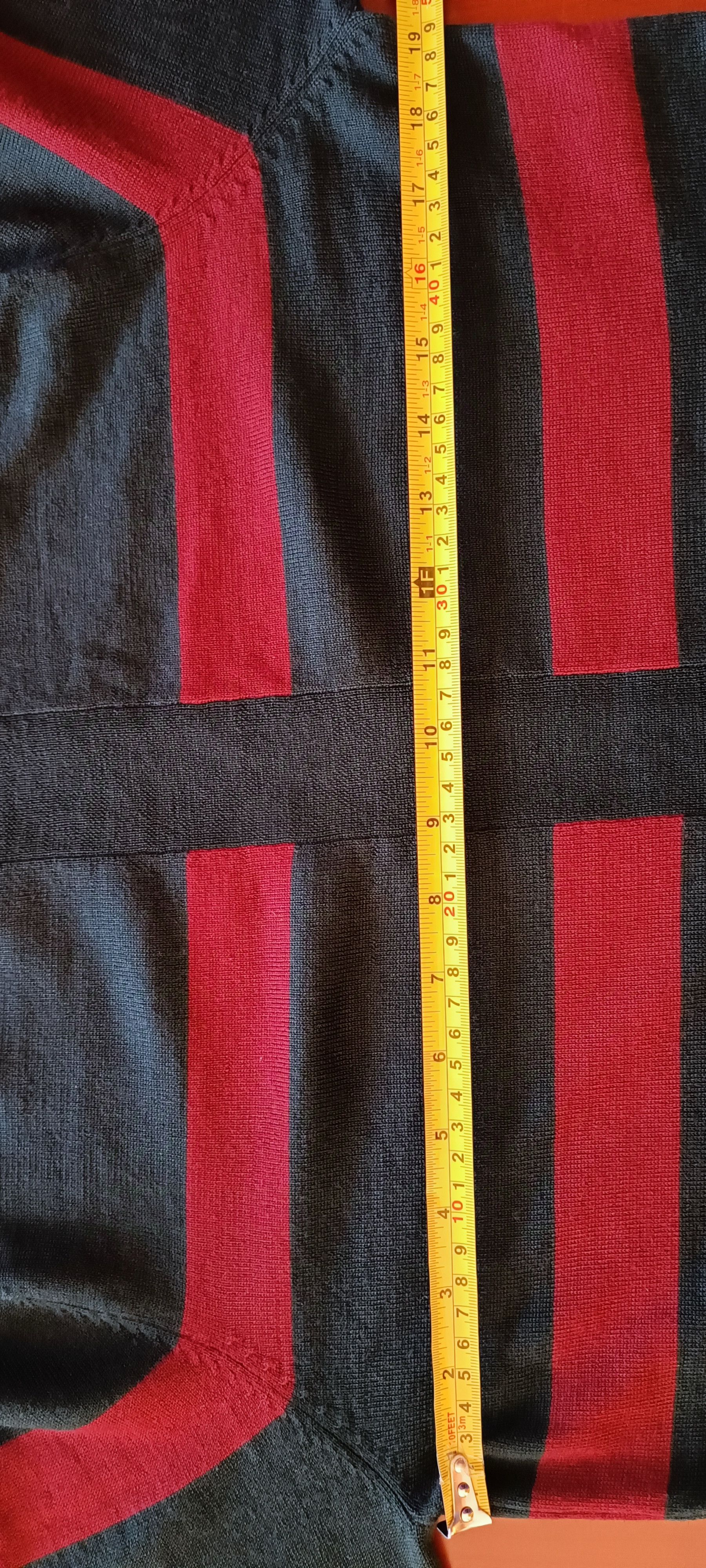 Jean Paul Gaultier Wool knit sweater in dark gray with red stripes Size US M / EU 48-50 / 2 - 11 Thumbnail