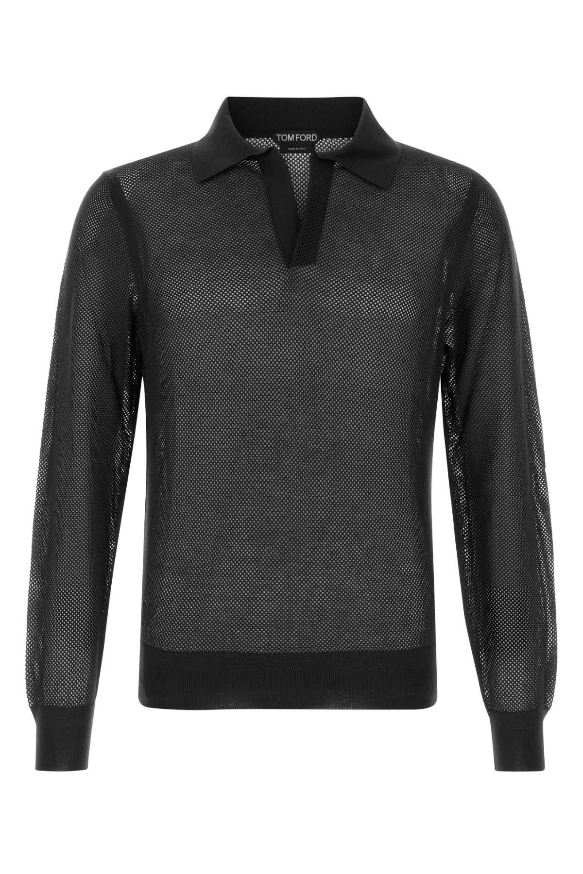 Tom Ford Black Mesh Polo Shirt Size US M / EU 48-50 / 2 - 1 Thumbnail