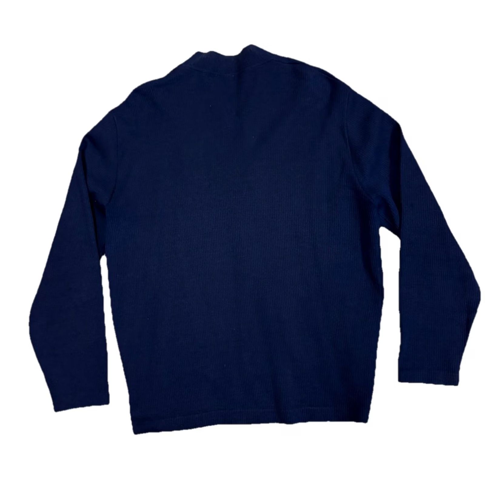 Avenue VINTAGE Saks Fifth Avenue SweatEr Navy Blue 100% Wool Size XL Full Zip Women Holidays Christmas Winter Ski Y2K Size XL / US 12-14 / IT 48-50 - 6 Thumbnail