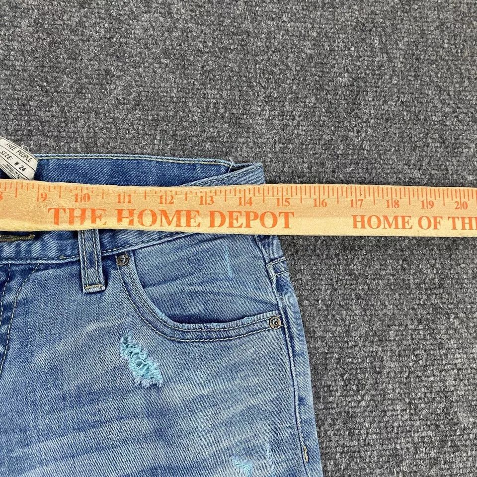 Free People Free People Jeans Women's W 24 Denim Light Wash Tapered Size 24" / US 00 / IT 34 - 3 Thumbnail
