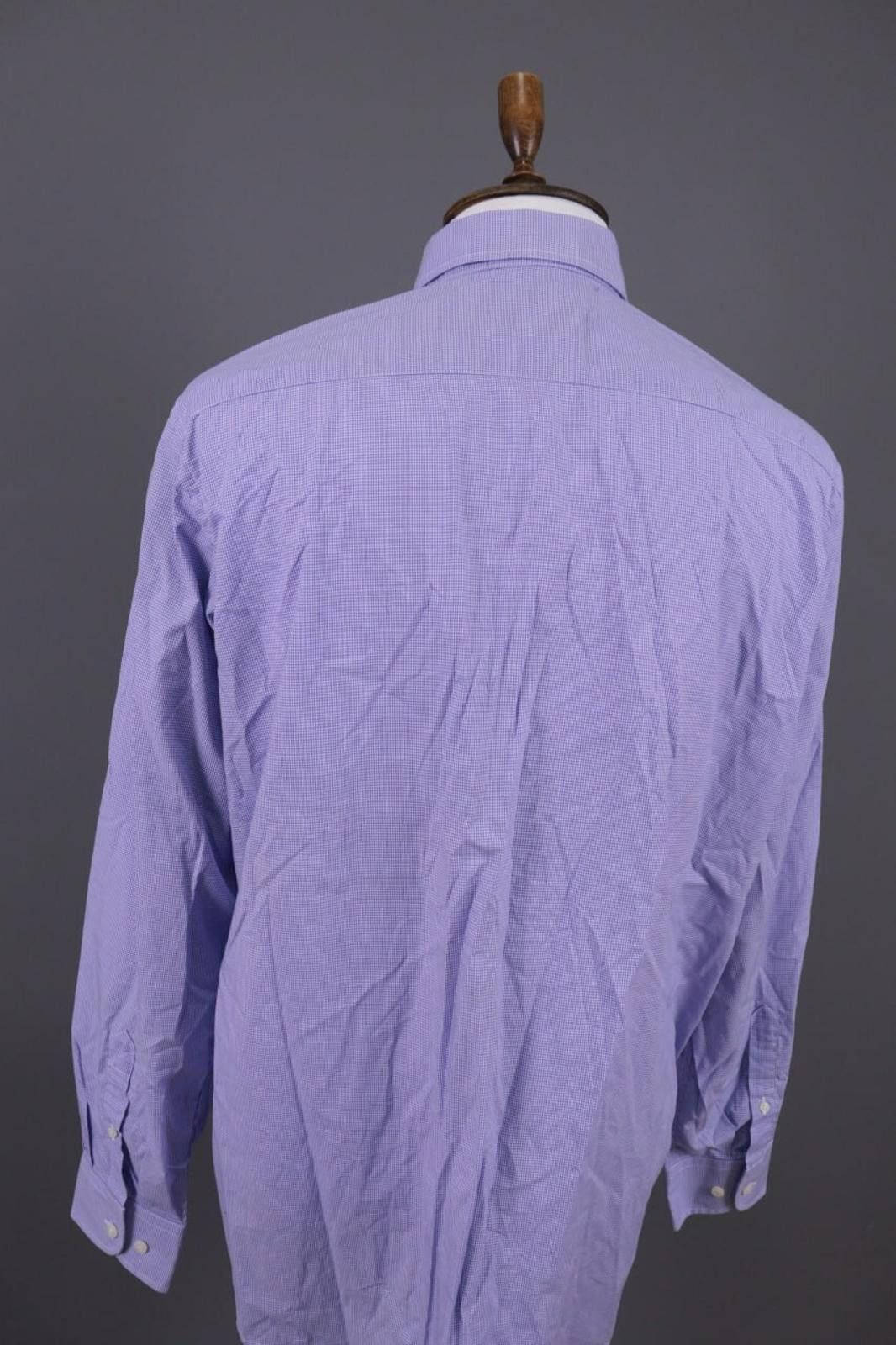 Designer Hackett London Blue Check Printed White Shirt Size XXL Size US XXL / EU 58 / 5 - 11 Thumbnail