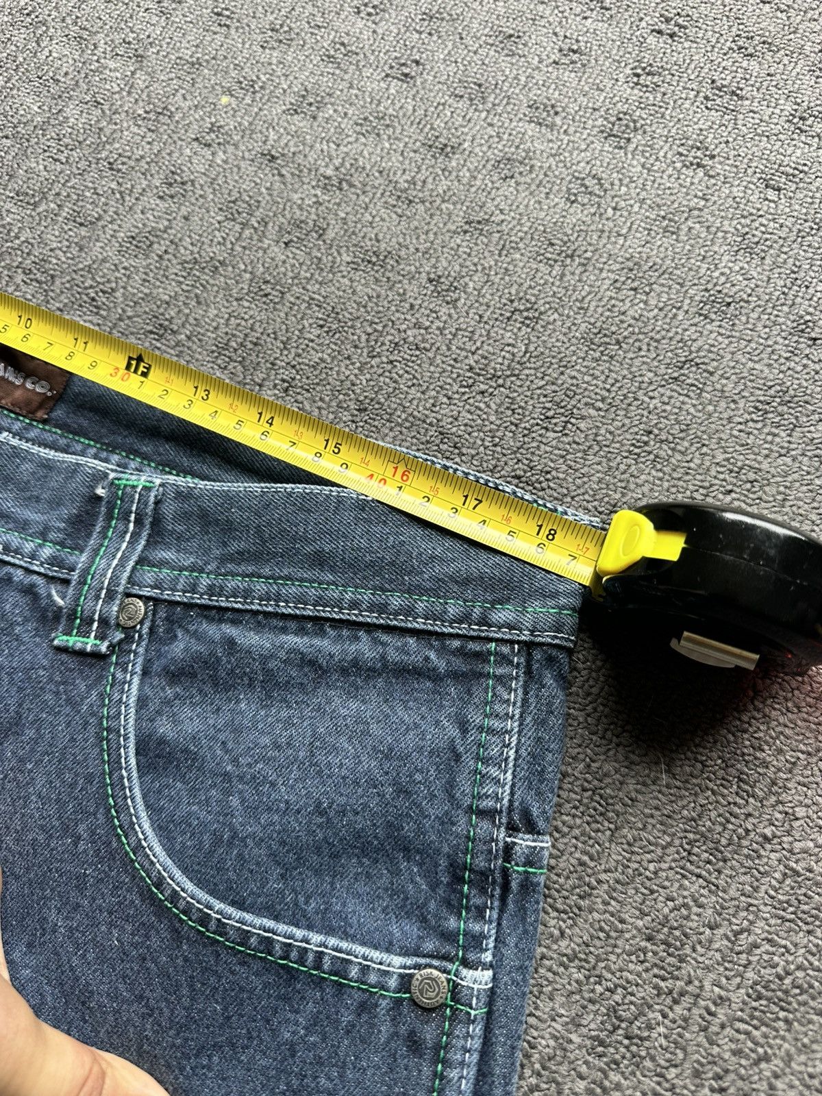 Other Baggy Denim Shirts w Green Stitching Size US 34 / EU 50 - 5 Thumbnail