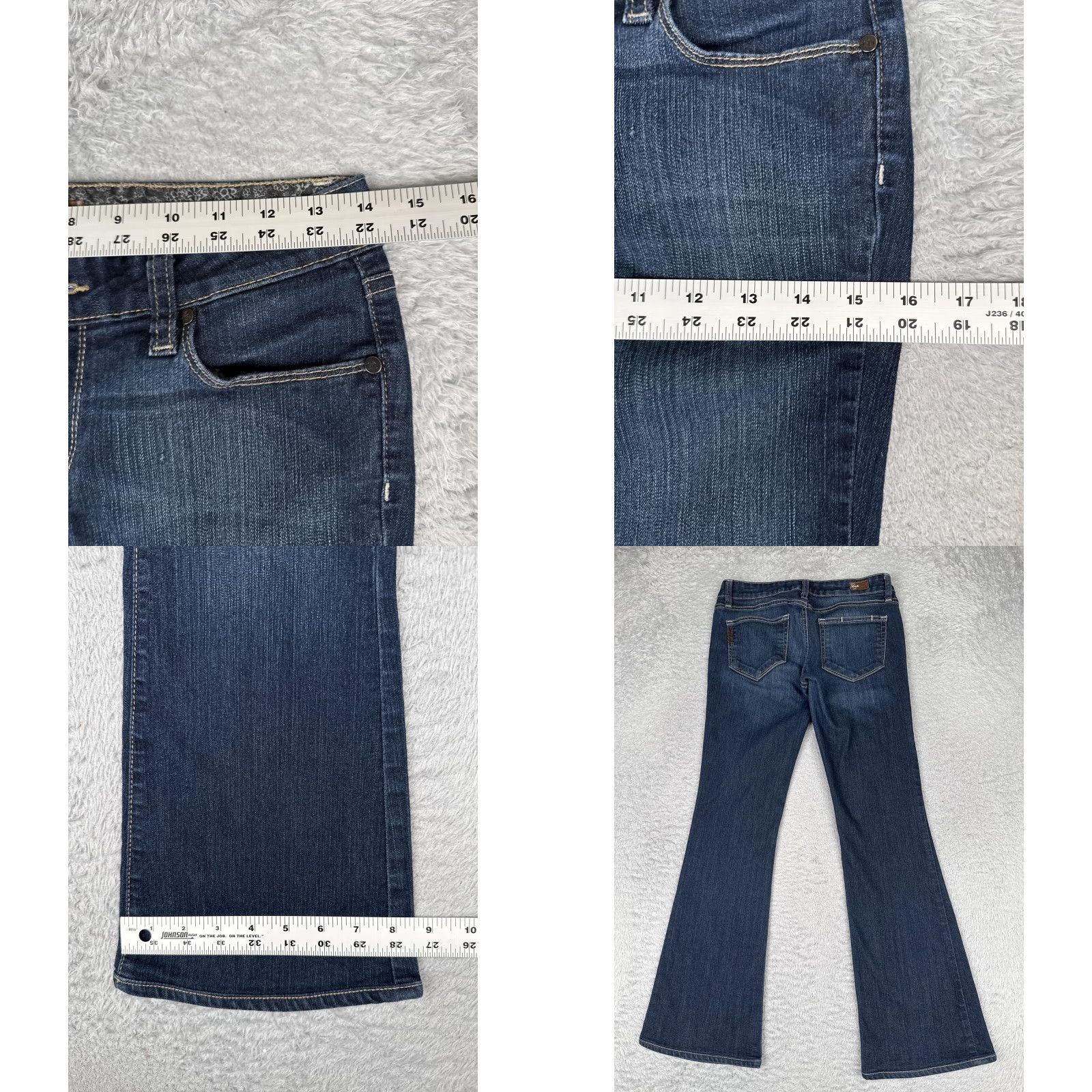 Paige Paige Womens Jeans Bootcut Petite 27 Blue Low Rise Stretch 27x30 Denim Slim USA Mens? Size 27" / US 4 / IT 40 - 9 Thumbnail