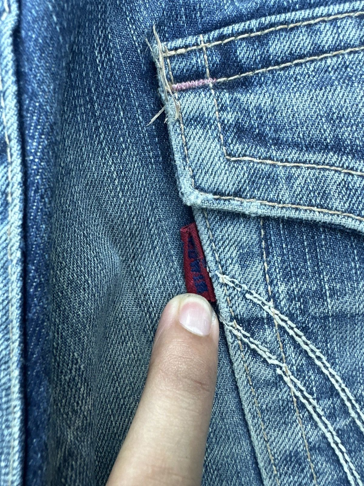 Edwin 💥Crazyyy Edwin Blue Trip FLARE 503 Japan Denim Size US 32 / EU 48 - 16 Thumbnail