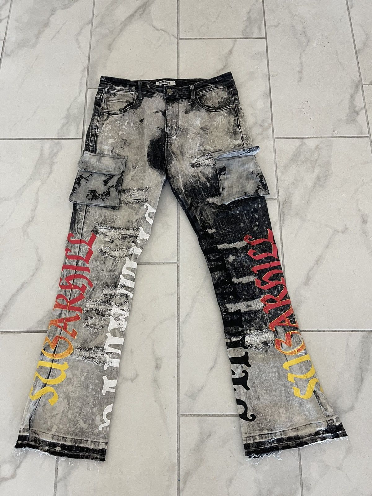 Streetwear SUGARHILL STILL ALIVE STACKED JEANS | Grailed Streetwear SUGARHILL STILL ALIVE STACKED JEANS | Grailed
