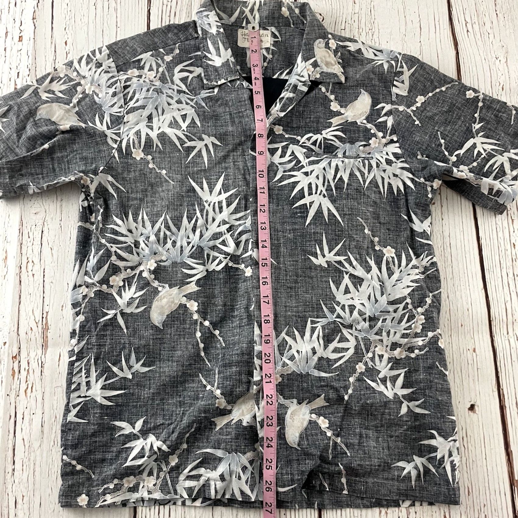 ALOHAS Hawaiian Flavor Short Sleeve Shirt Aloha Floral Button-Front Mens M Black Gray Size US M / EU 48-50 / 2 - 4 Thumbnail