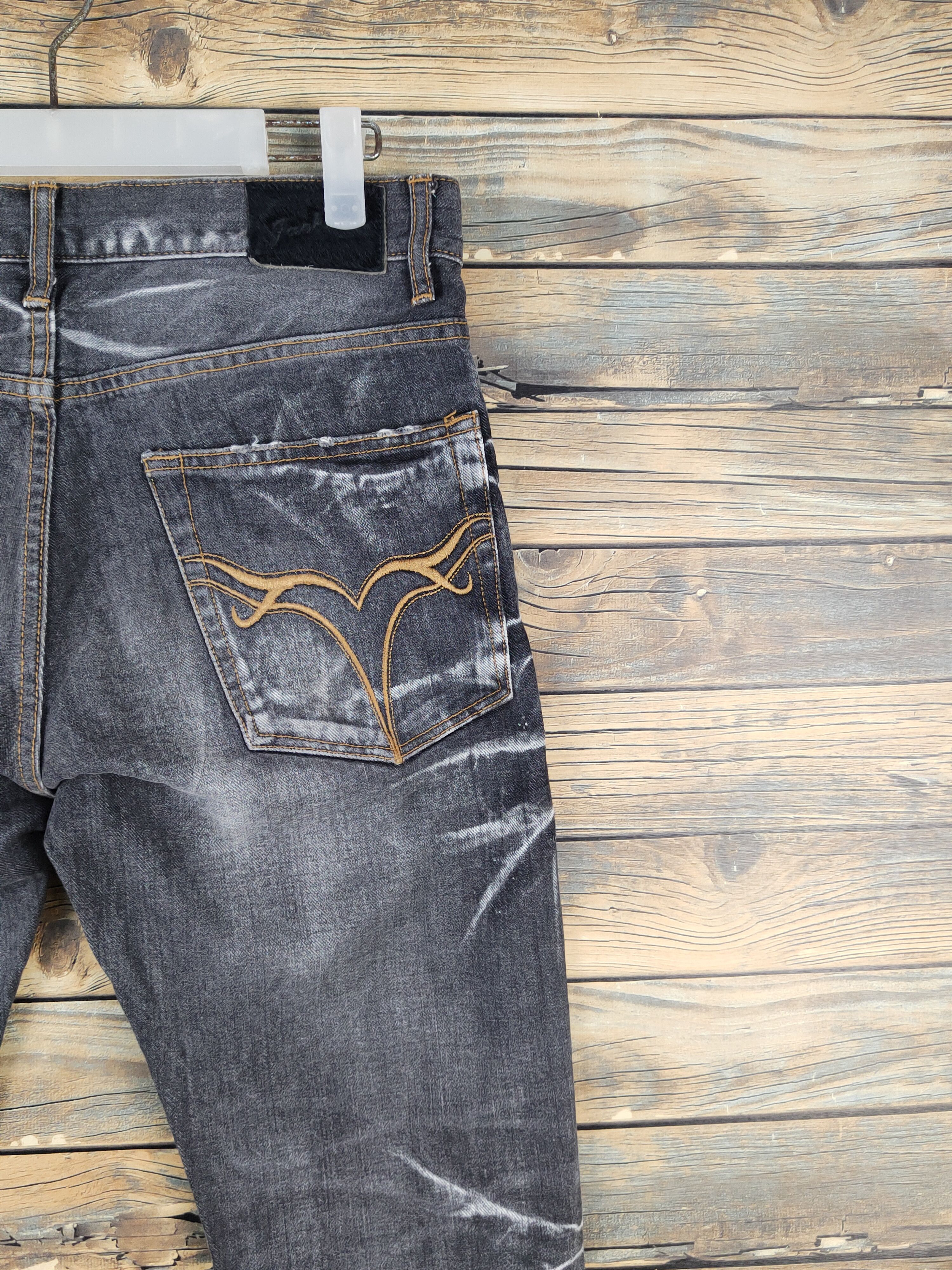 JACKROSE Jack Rose Black faded Distressed Ripped Jeans #W1414 Size US 30 / EU 46 - 12 Thumbnail