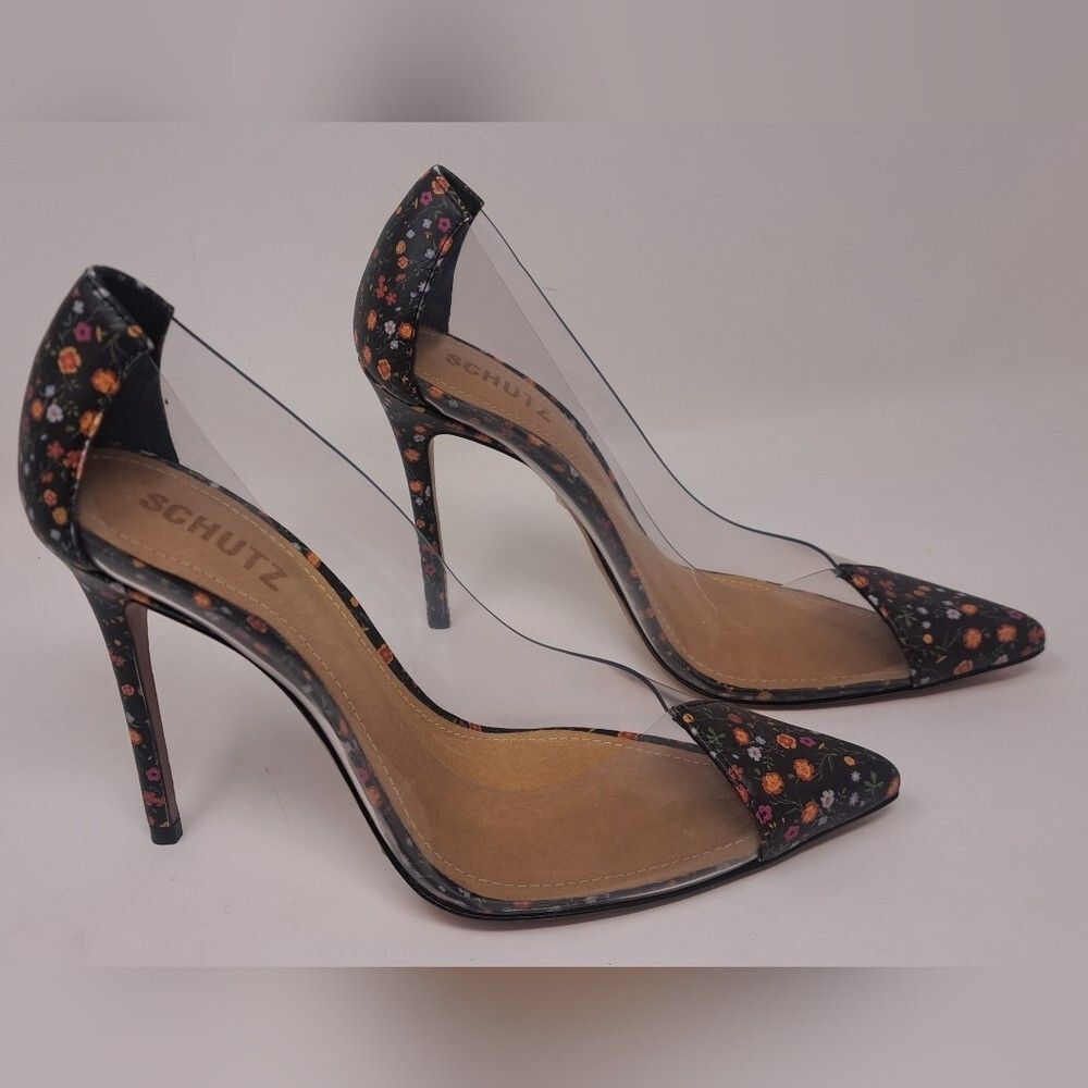 SCHUTZ NEW SCHUTZ Women's Transparent High Heels Floral Flowers Br Size US 6 / IT 36 - 5 Thumbnail