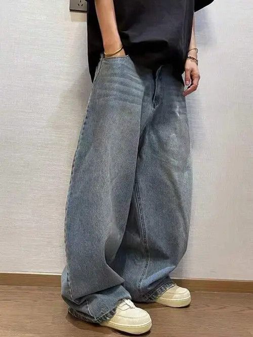 Japanese Brand Vintage Washed Retro Wide Leg Y2k Denim Jeans Size US 32 / EU 48 - 4 Thumbnail
