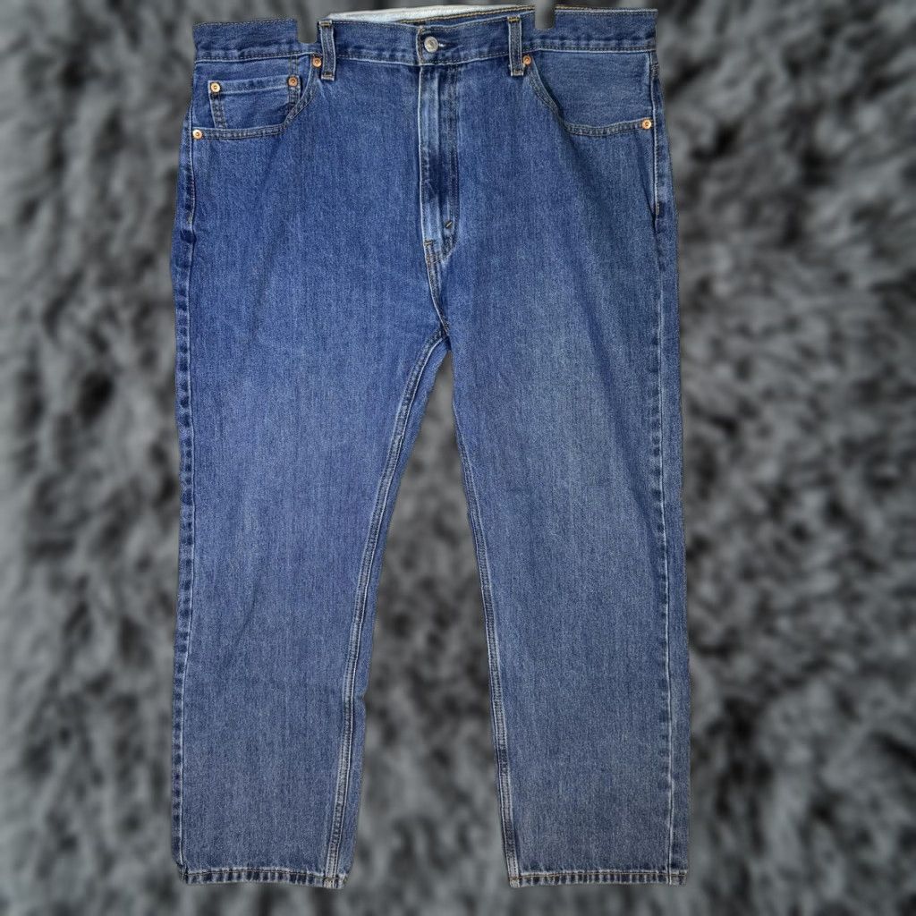 Levi's Levi's 505 Jeans Mens 40x30 Blue Medium Wash Straight Denim 5-Pocket Zip Fly Regular Rise Size US 40 / EU 56 - 1 Thumbnail