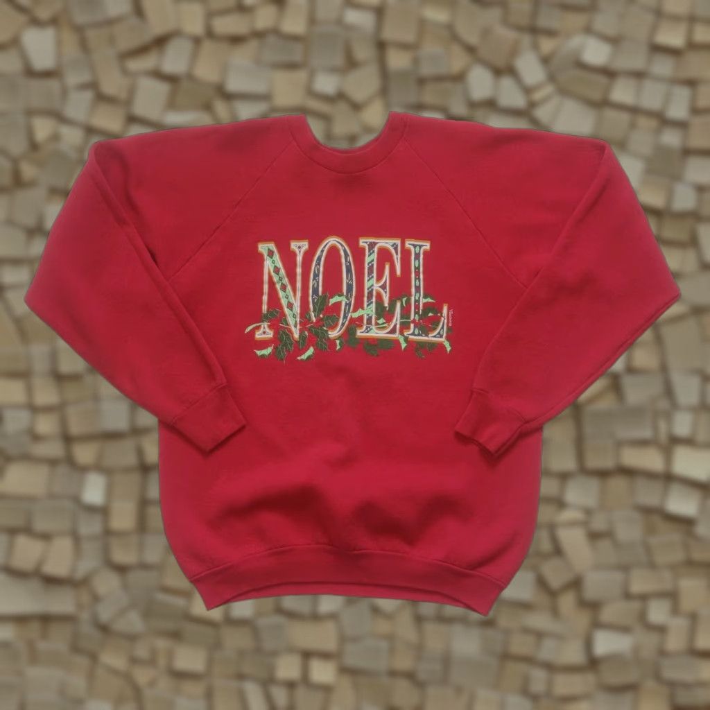 Fruit Of The Loom VINTAGE Fruit of the Loom 90s Christmas Noel Graphic Crew Sweatshirt XL Red Men Size US XL / EU 56 / 4 - 1 Thumbnail