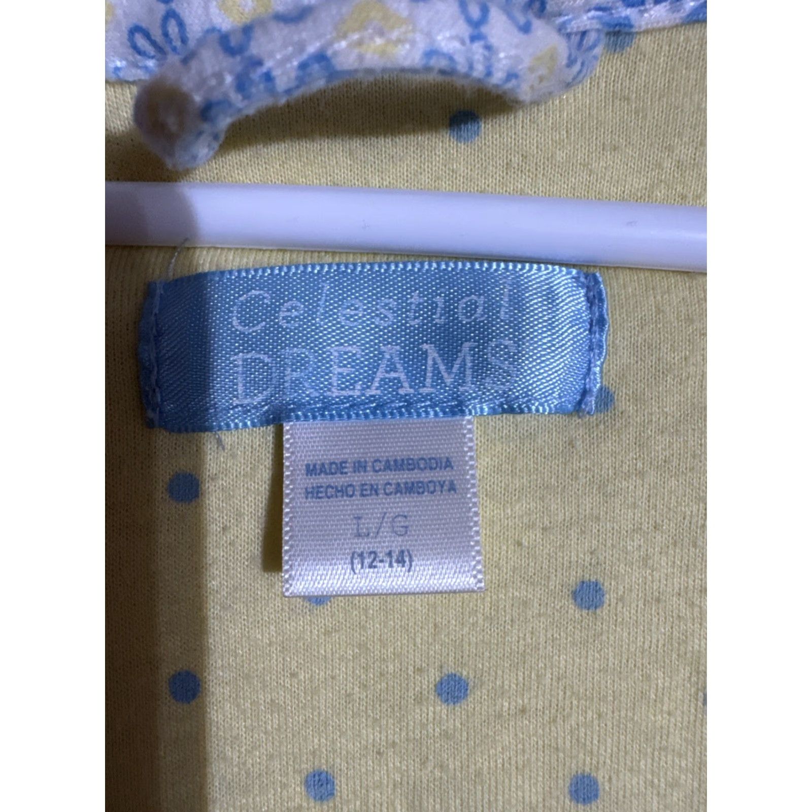 Vintage Celestial Dreams Robe Womens L Cottagecore Lightweight Romantic Polka Dots Blue Kimono Style 60% Cotton 40% Polyester Girls? Size ONE SIZE - 5 Thumbnail