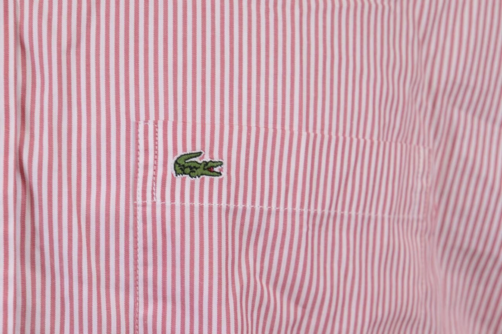 Lacoste Lacoste Regular Fit Pink Pinstripe Button Up Shirt Size 46 Size US M / EU 48-50 / 2 - 4 Thumbnail
