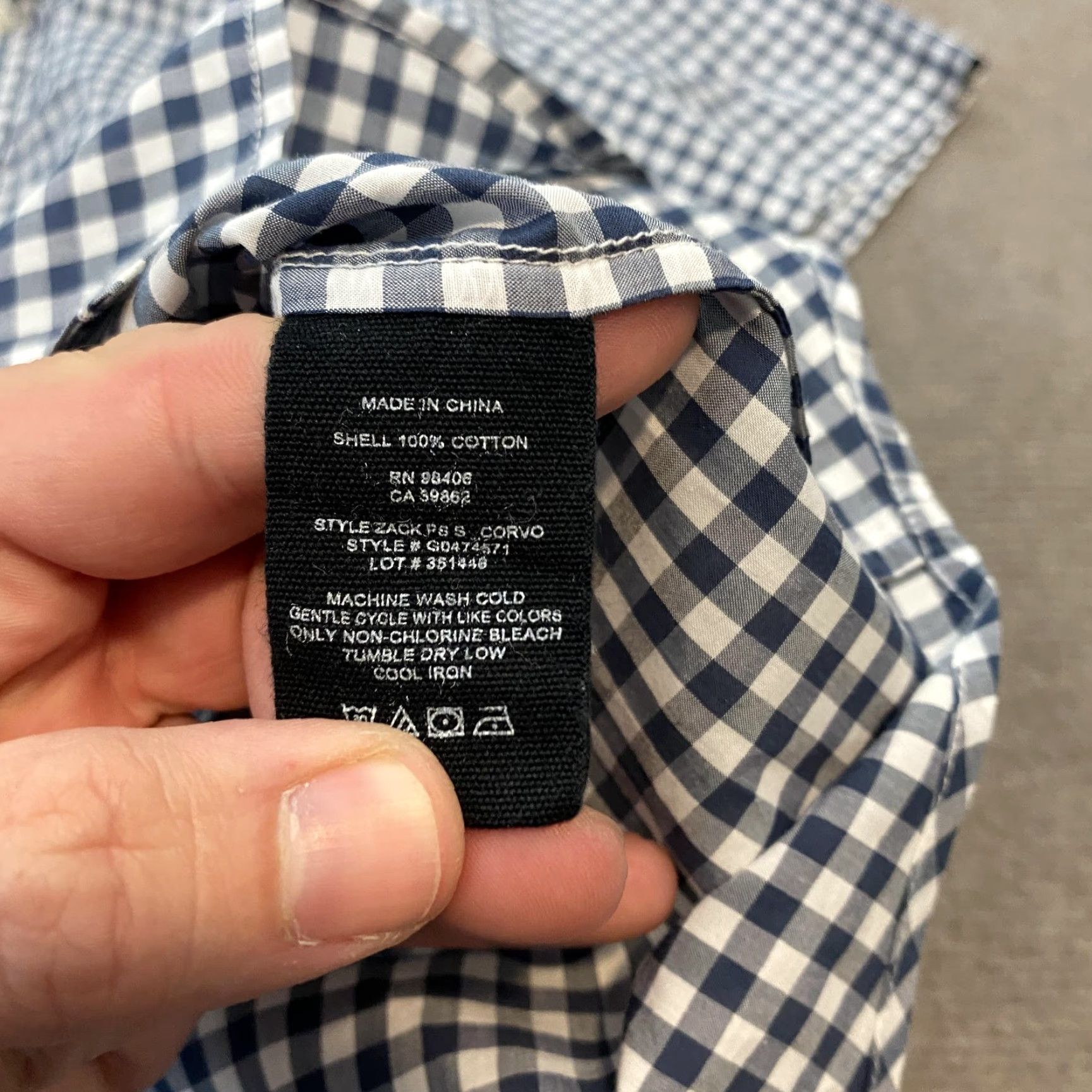 Theory Theory Shirt Mens Small Navy Gingham Short Sleeve Button-Down PS Zack G934747 Size US S / EU 44-46 / 1 - 6 Thumbnail