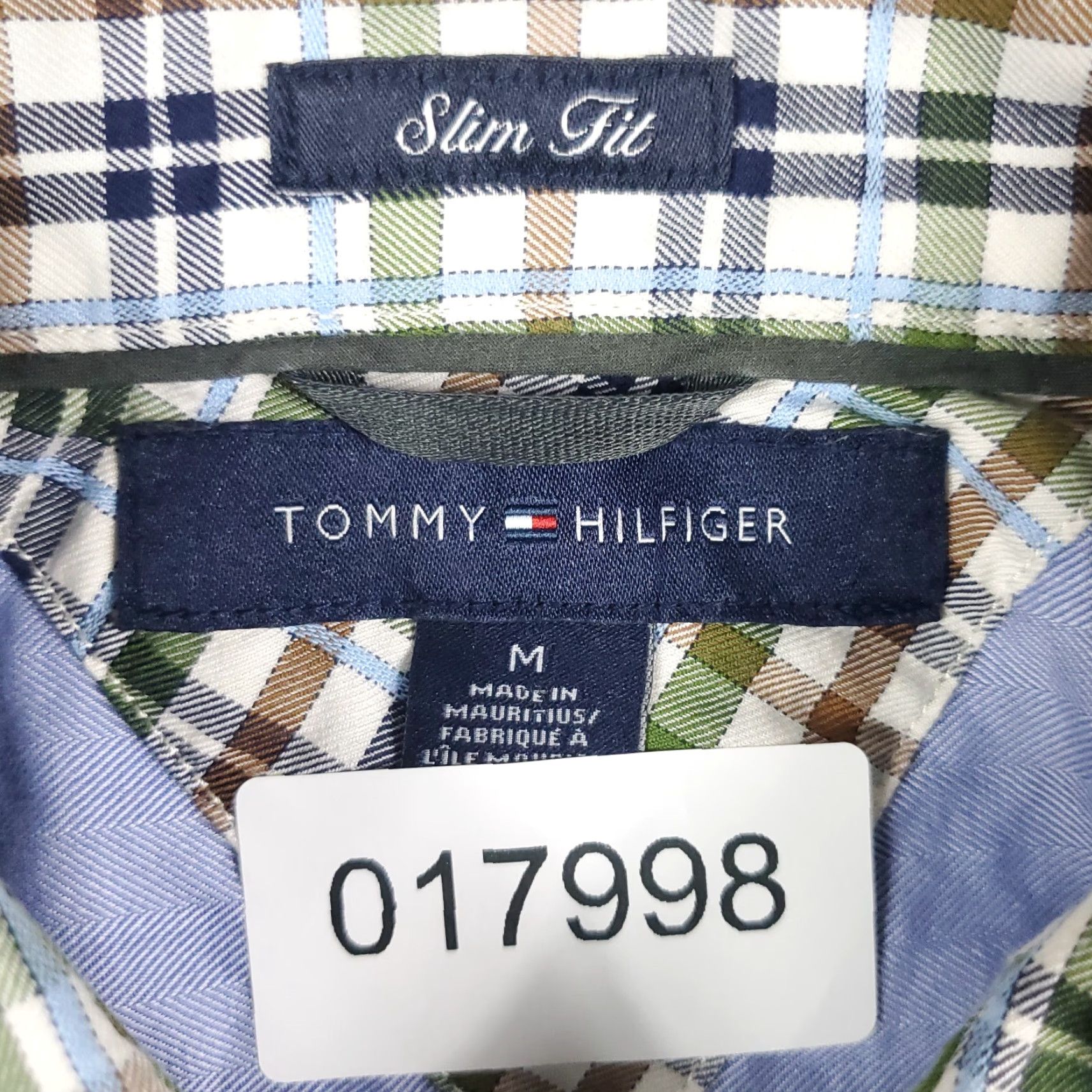 Tommy Hilfiger Tommy Hilfiger Shirt Mens Medium Beige Plaid Slim Fit Button-Up Long Sleeve Size US M / EU 48-50 / 2 - 6 Thumbnail
