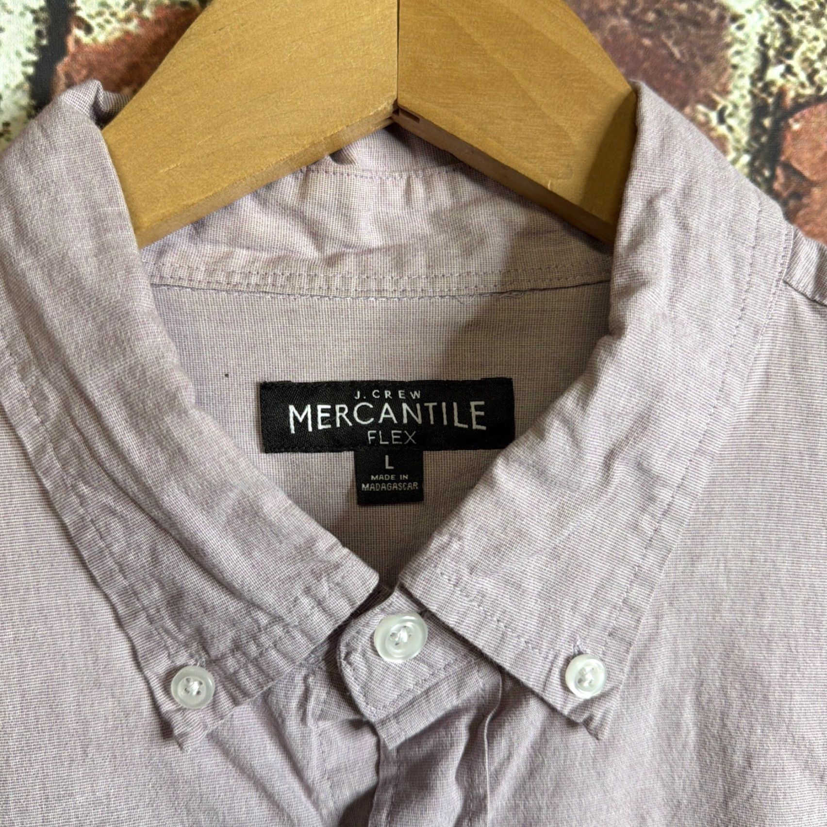 J.Crew J Crew Shirt Mens Large Mercantile Flex Slim Fit Purple Button Down Size US L / EU 52-54 / 3 - 2 Thumbnail