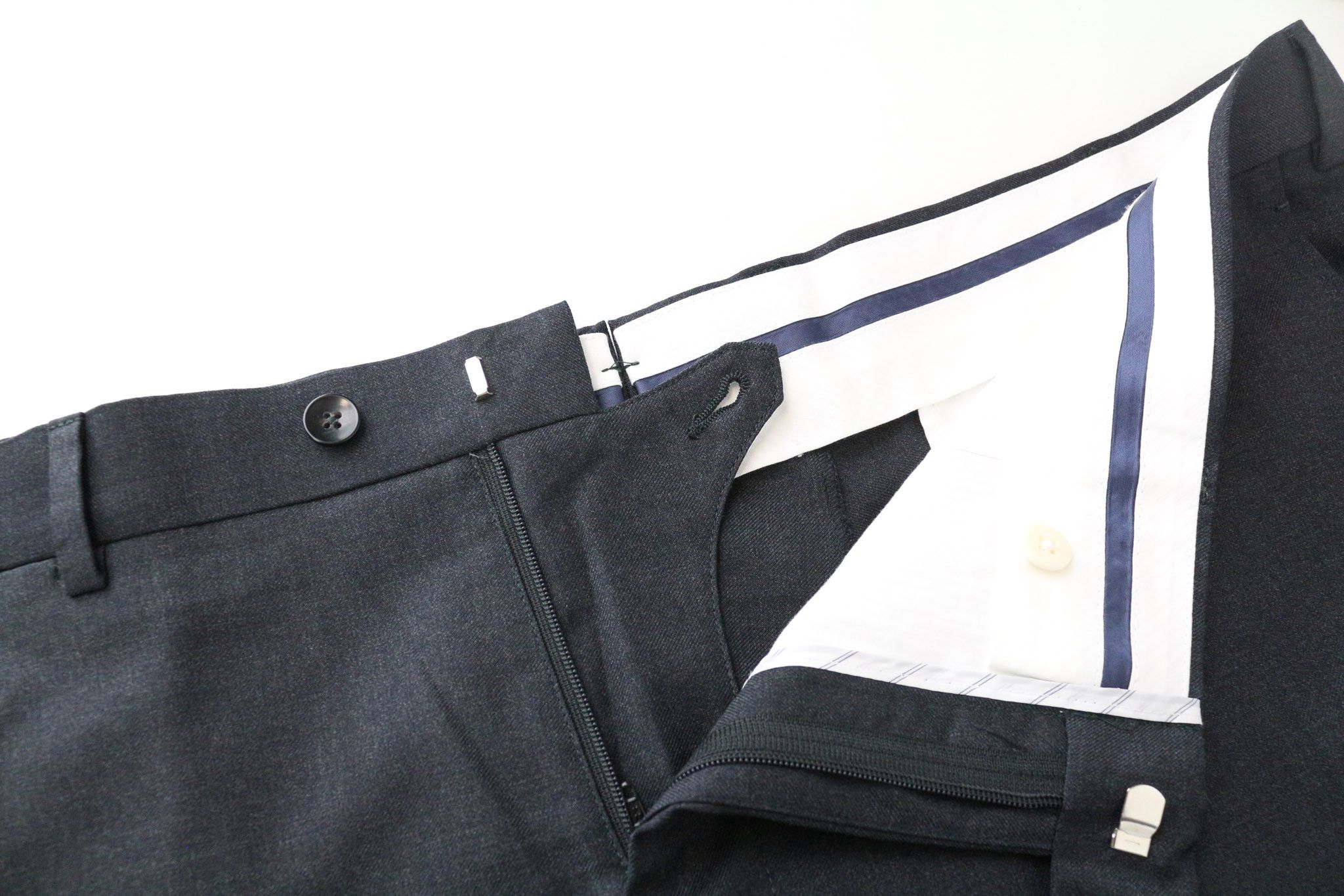 Suitsupply UK44S Grey Melange Wool Slim Trousers 73964 Size 44S - 3 Thumbnail