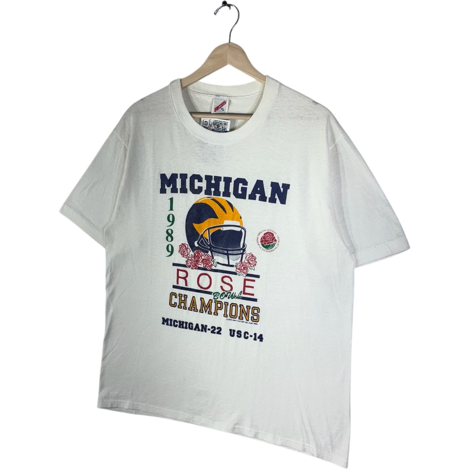 Jerzees VTG University Of Michigan Rose Bowl Champions Tee 1989 XL Size US XL / EU 56 / 4 - 3 Thumbnail
