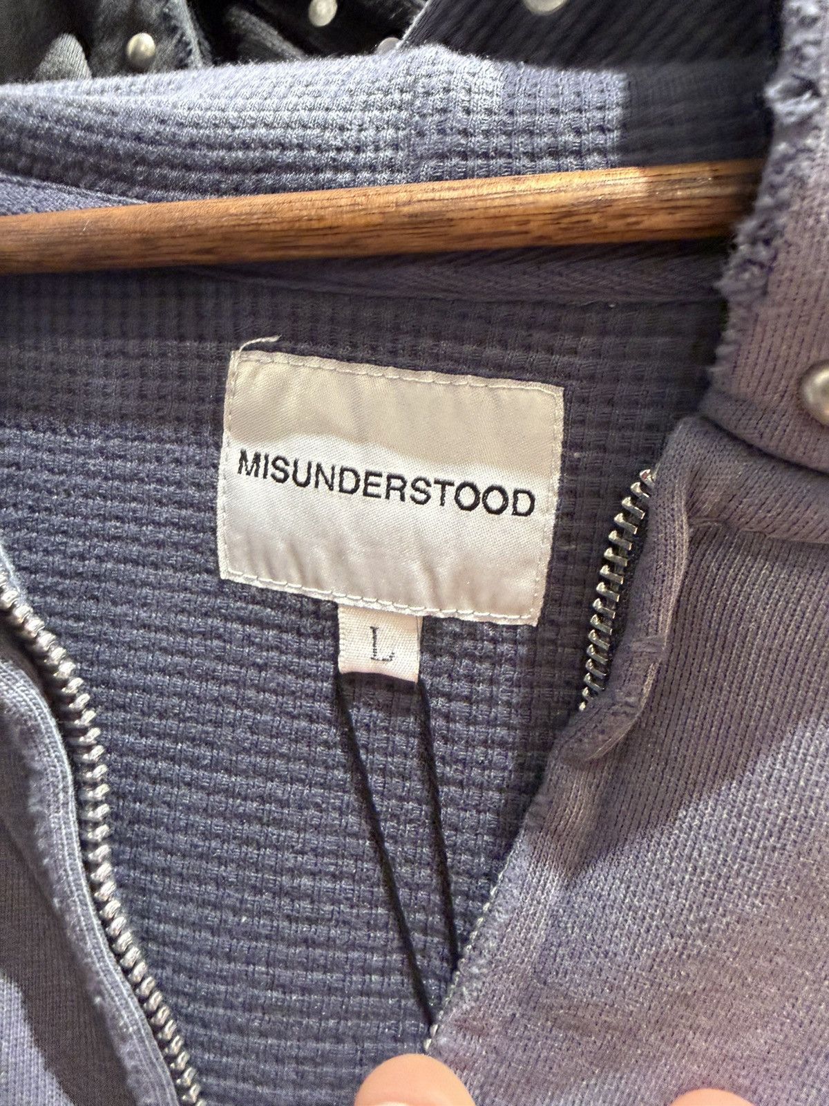 Misunderstood Size L - Misunderstood CICI Zip Up Washed Blue Size US L / EU 52-54 / 3 - 8 Thumbnail