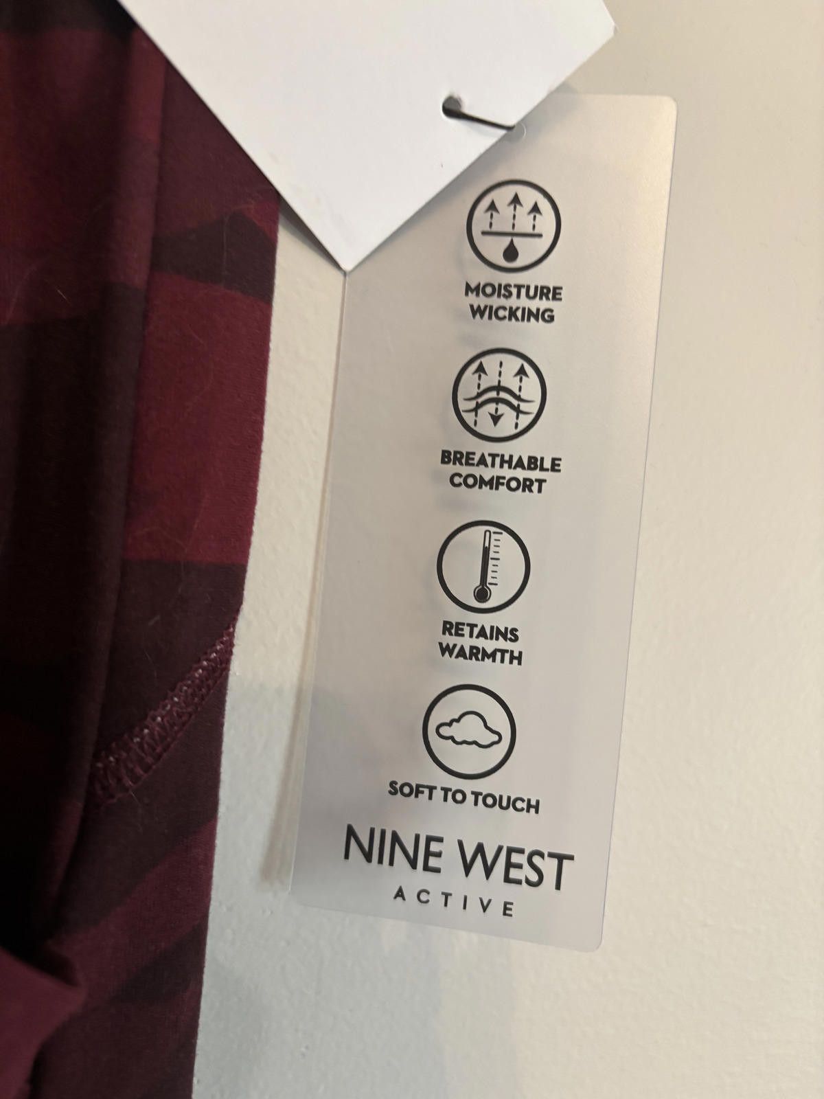 Nine West Nine West Active Women's Moisture Wicking Leggings Burgundy Size 36" / US 14 / IT 50 - 3 Thumbnail
